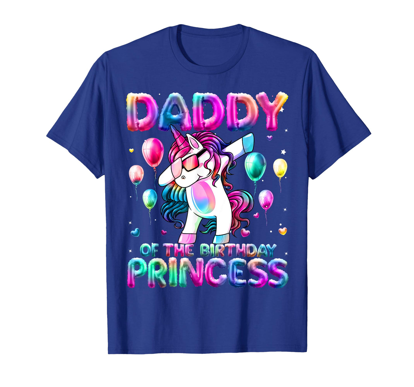 Daddy of the Birthday Princess Girl Dabbing Unicorn Daddy T-Shirt