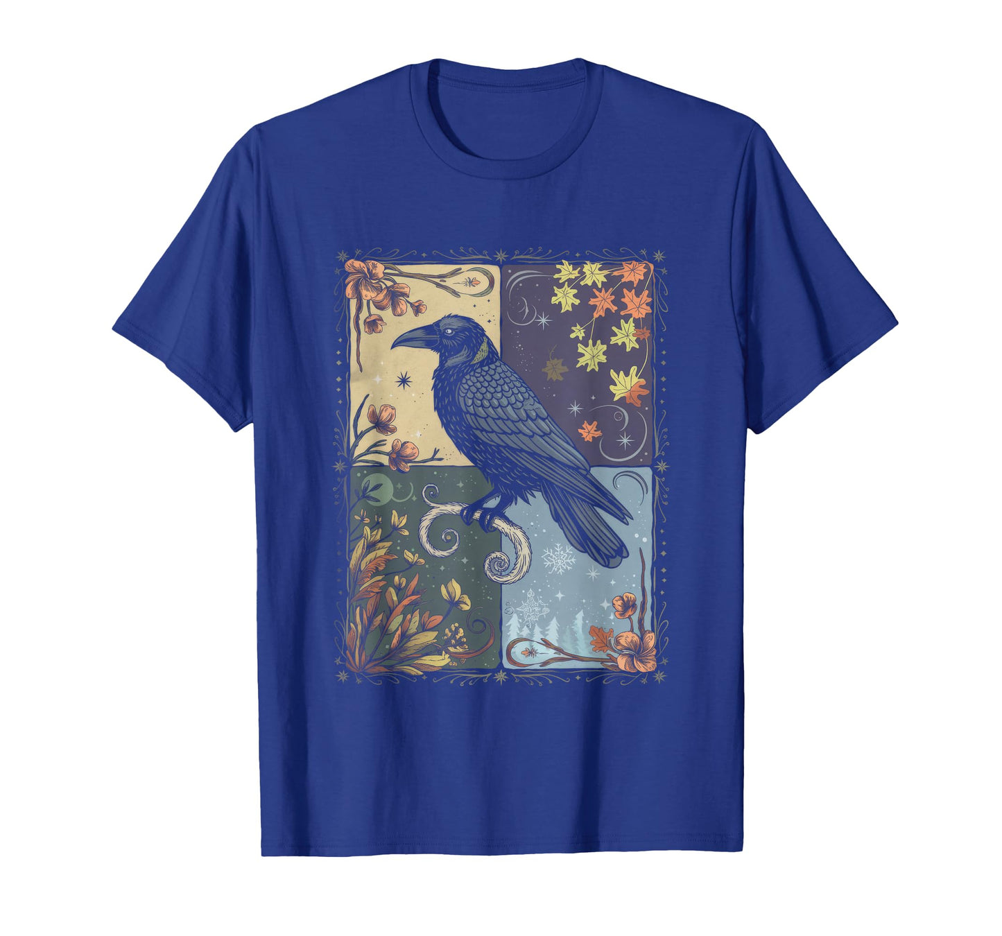 Ravens Raven Moon Floral Nature Birds T-Shirt