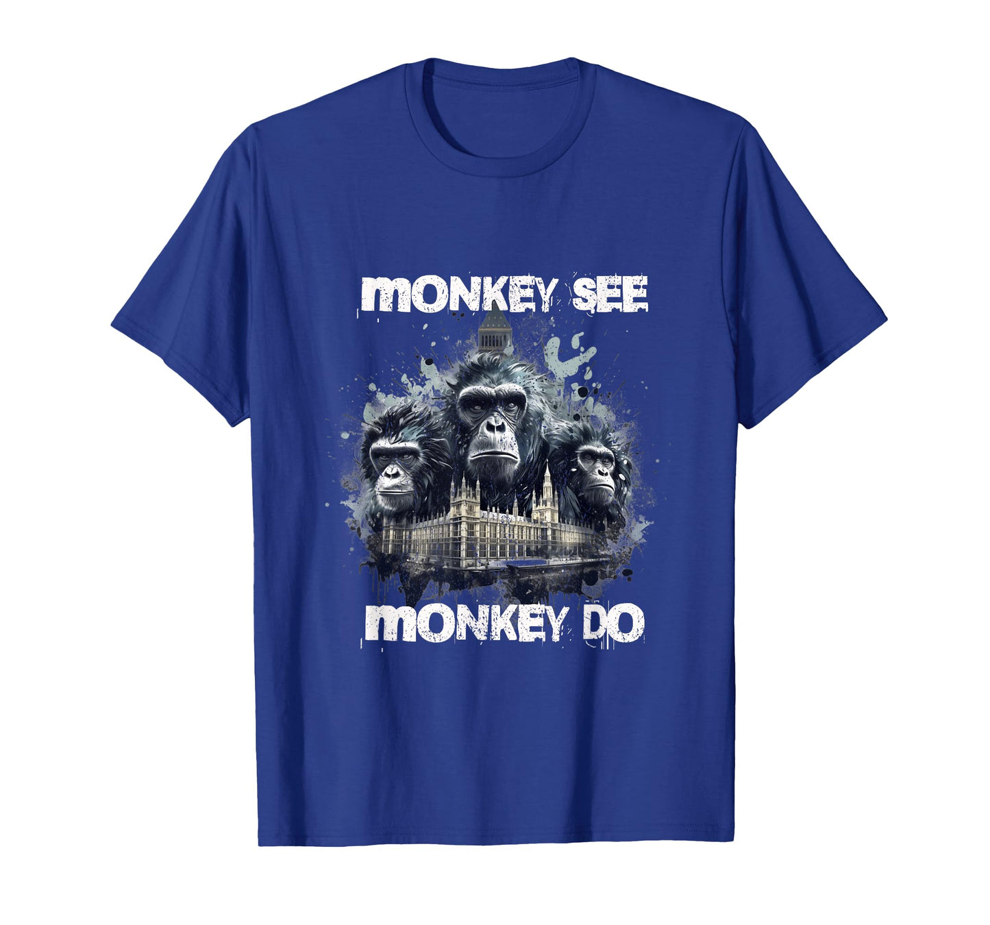 Monkey See Monkey Do Political Ironic Design T-Shirt
