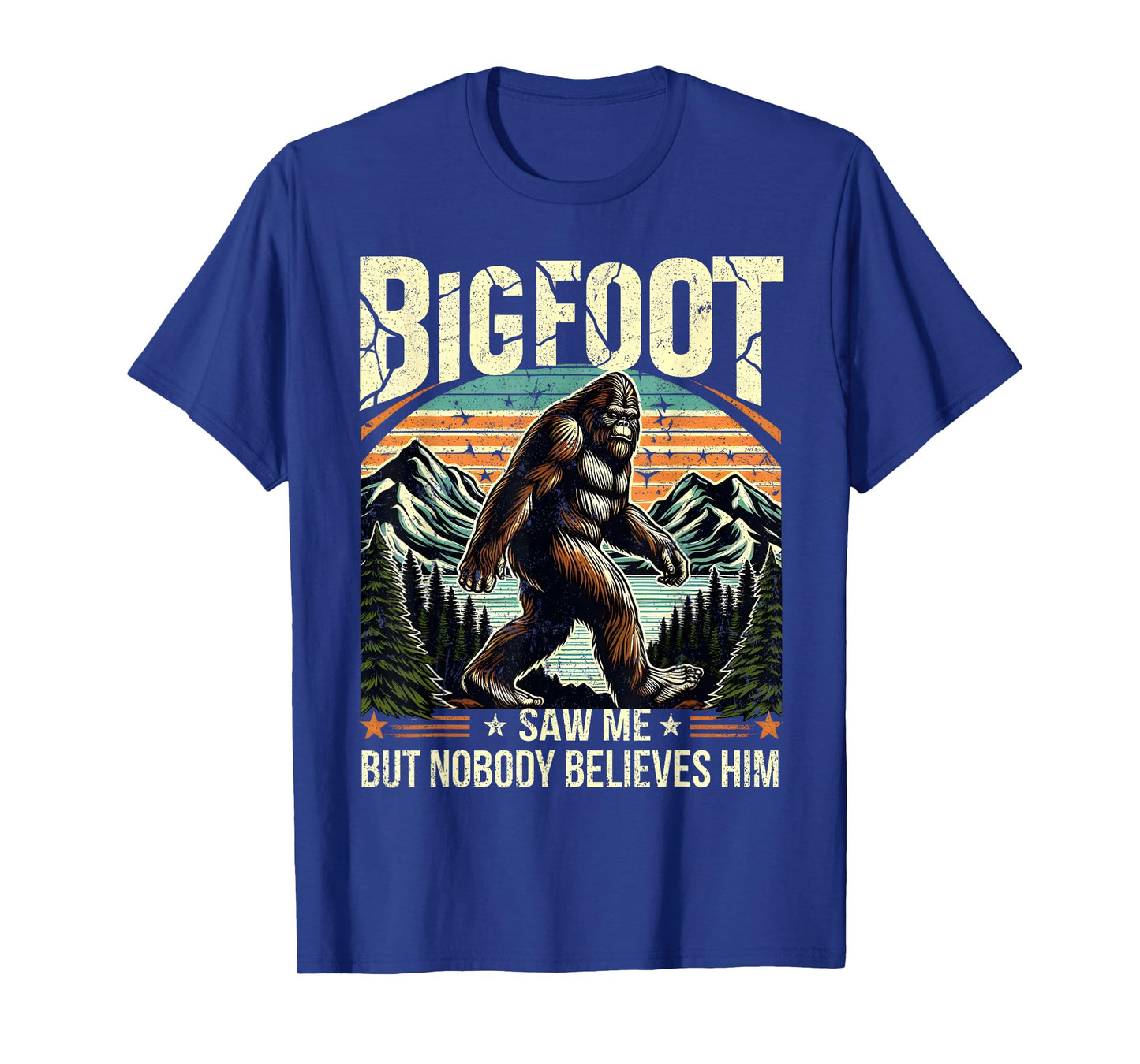 Bigfoot Saw Me Funny Sasquatch Retro Forest Tee T-Shirt