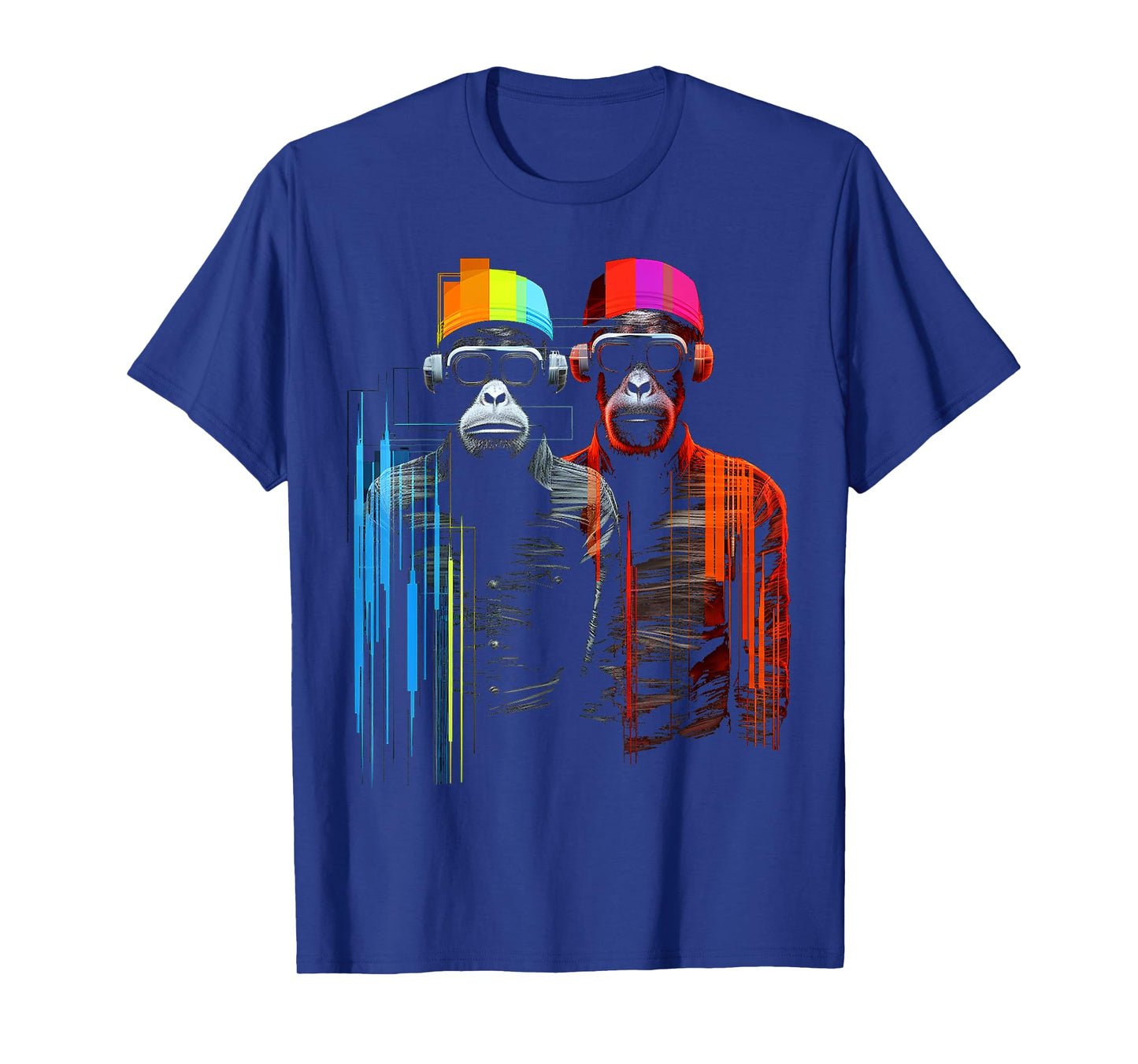 Monkey Colorful Animal Drawingg Abstract Art Monkey T-Shirt