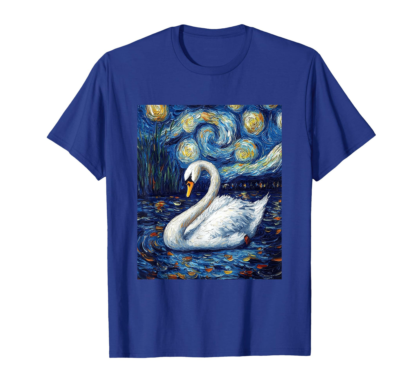 Cute Swan Bird - Van Gogh Style - Starry Night T-Shirt