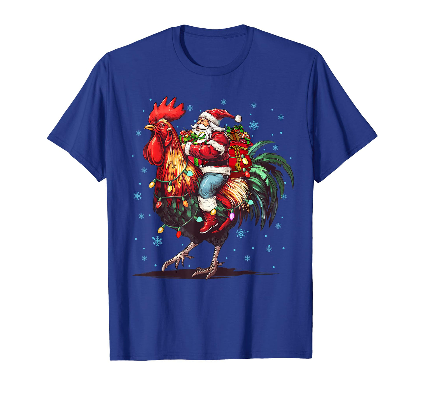 Chicken Lover Xmas Funny Santa Riding Chicken Christmas 2025 T-Shirt