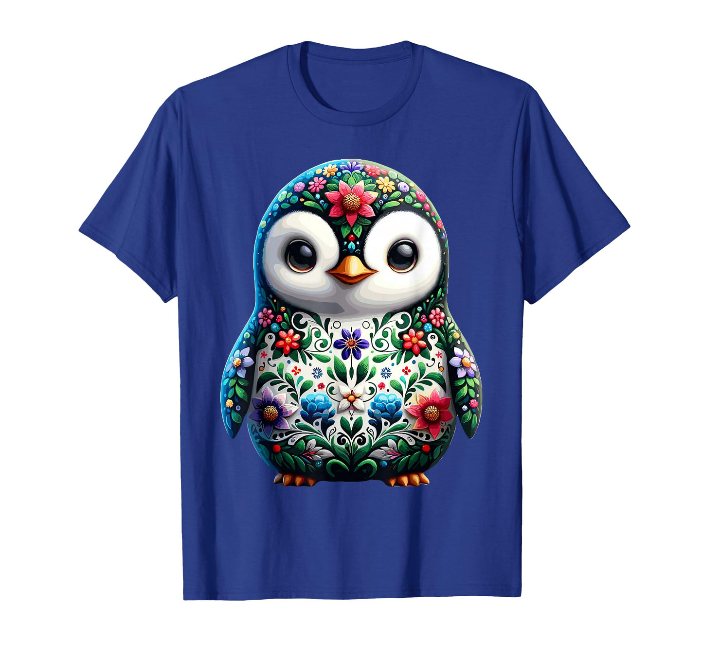 Cute Floral Aesthetic Penguin Lover Penguin T-Shirt