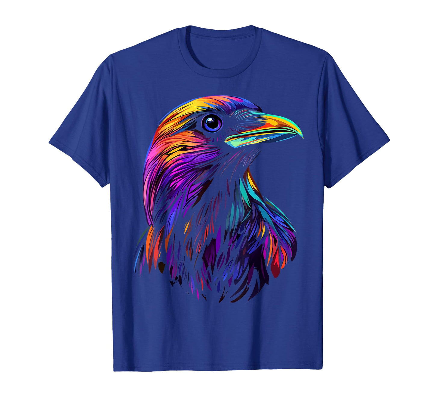Colorful Crow Face Cute Birds Animal Lover Men Women Black T-Shirt