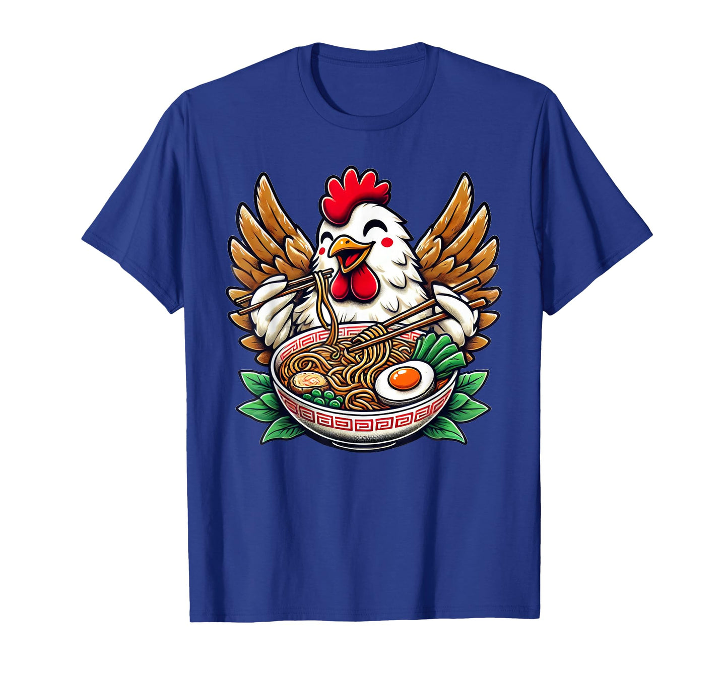 Kawaii Chicken Eating Ramen Noodles T-Shirt