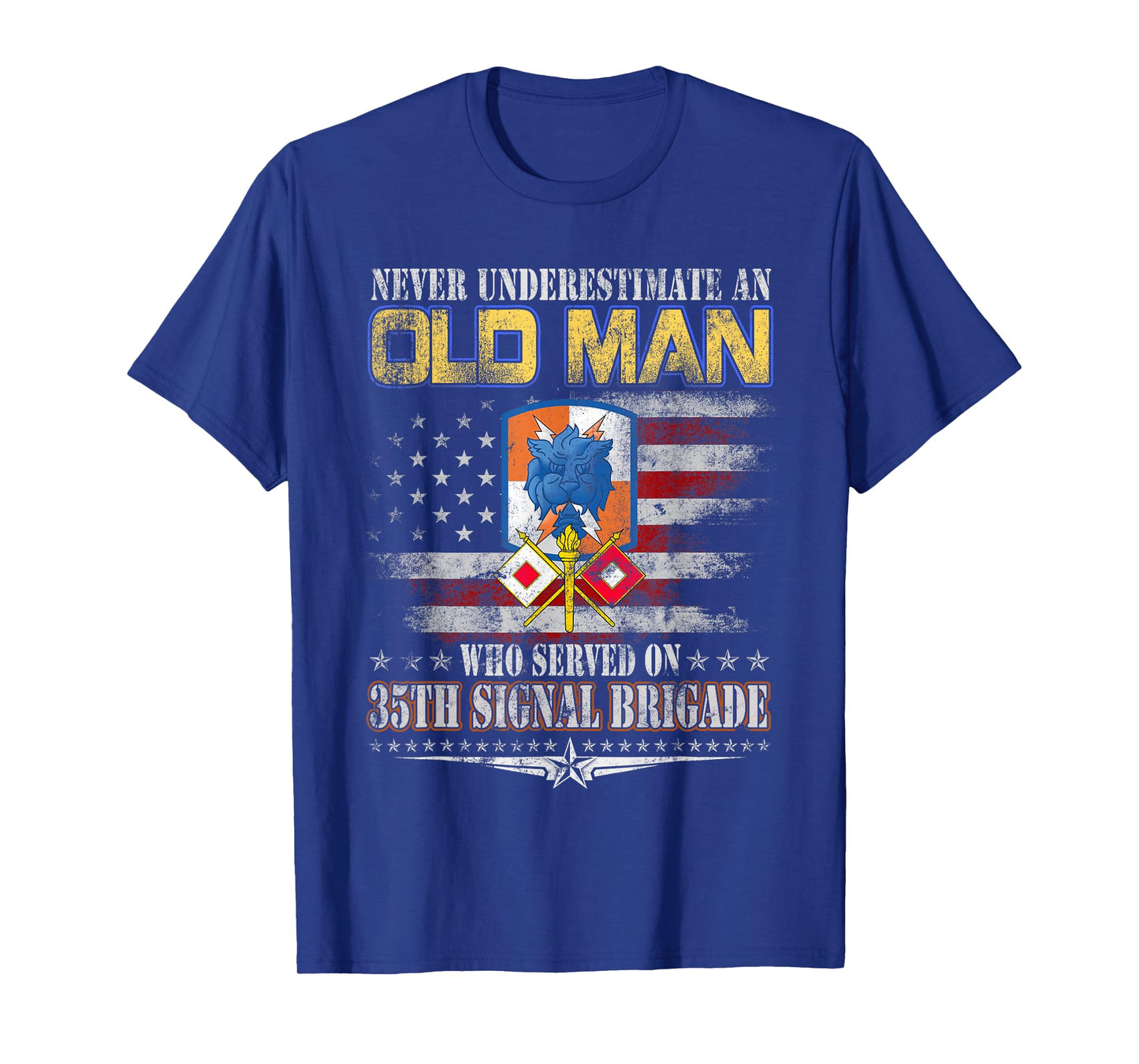 Old Man 35th Signal Brigade Veteran Military Veterans Day T-Shirt