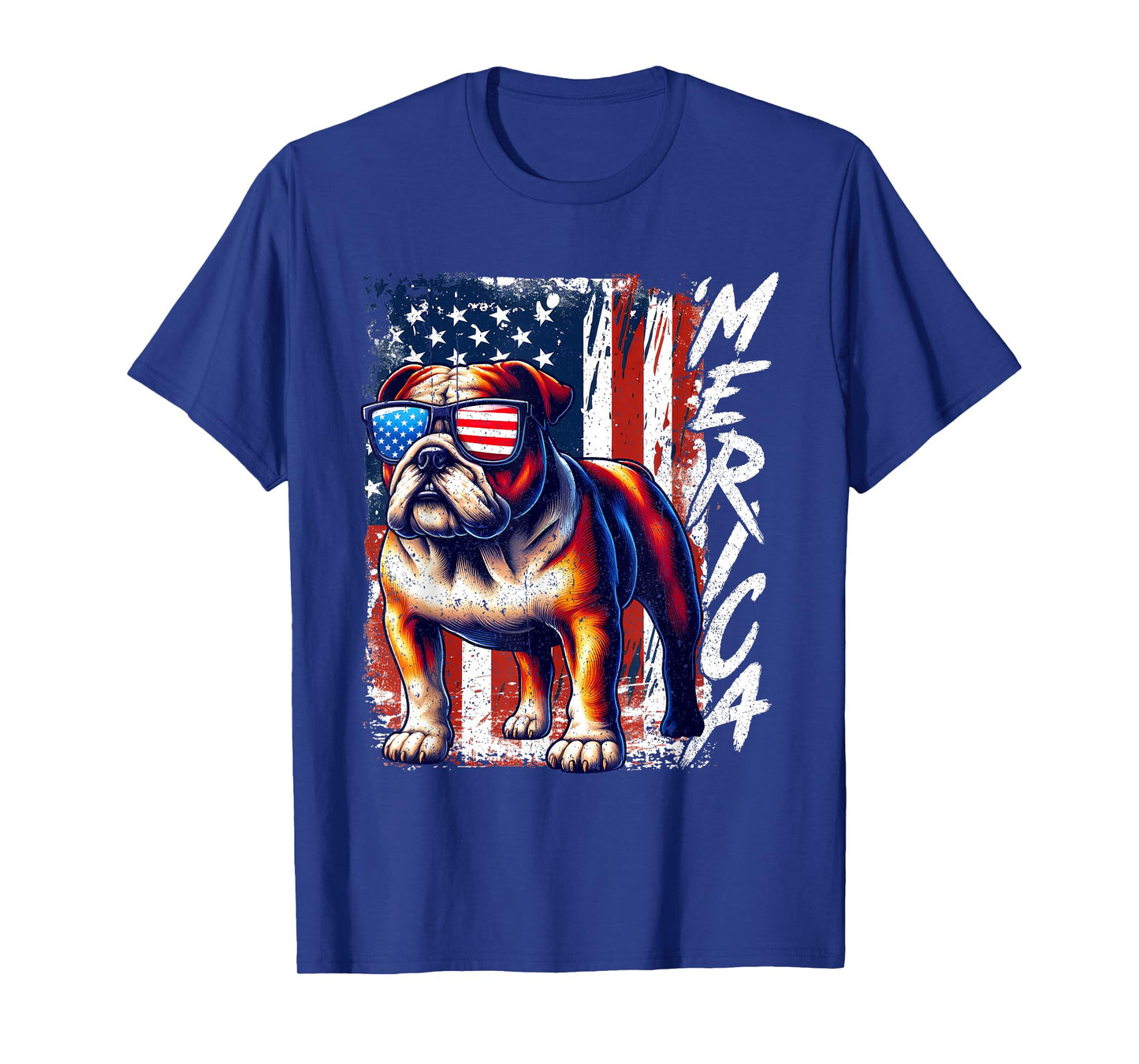 'Merica Bulldog Dogs Sunglasses Patriotic 4th Of July 2025 T-Shirt