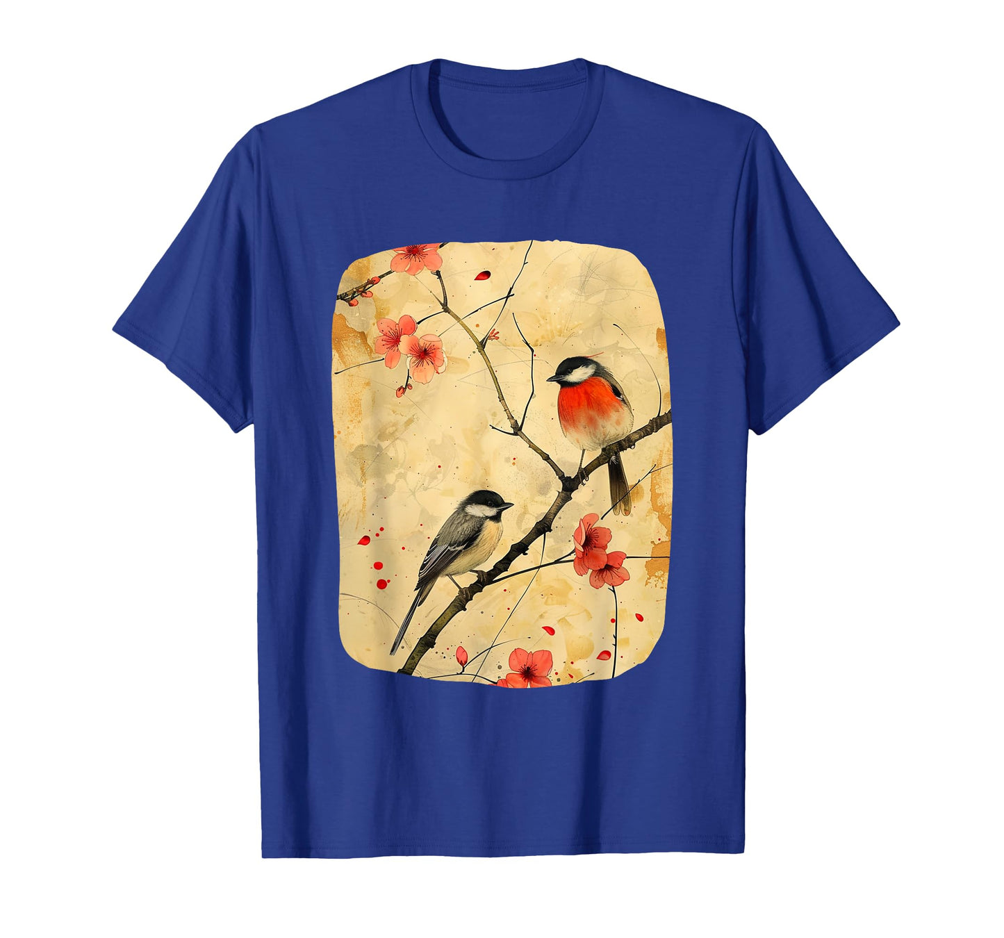 Japanese Art Birds On Cherry Blossom, Japanese T-Shirt