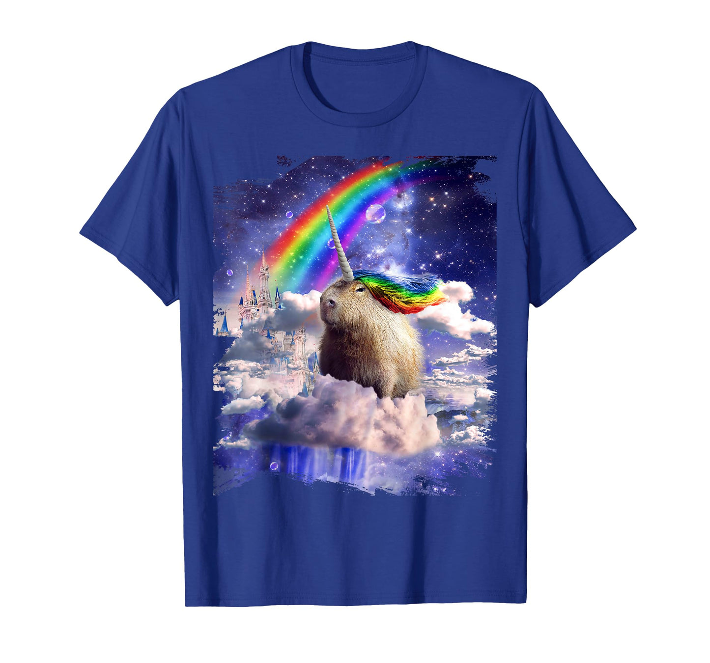 Capybaricorn Capybara Unicorn In Clouds Space Rainbow T-Shirt
