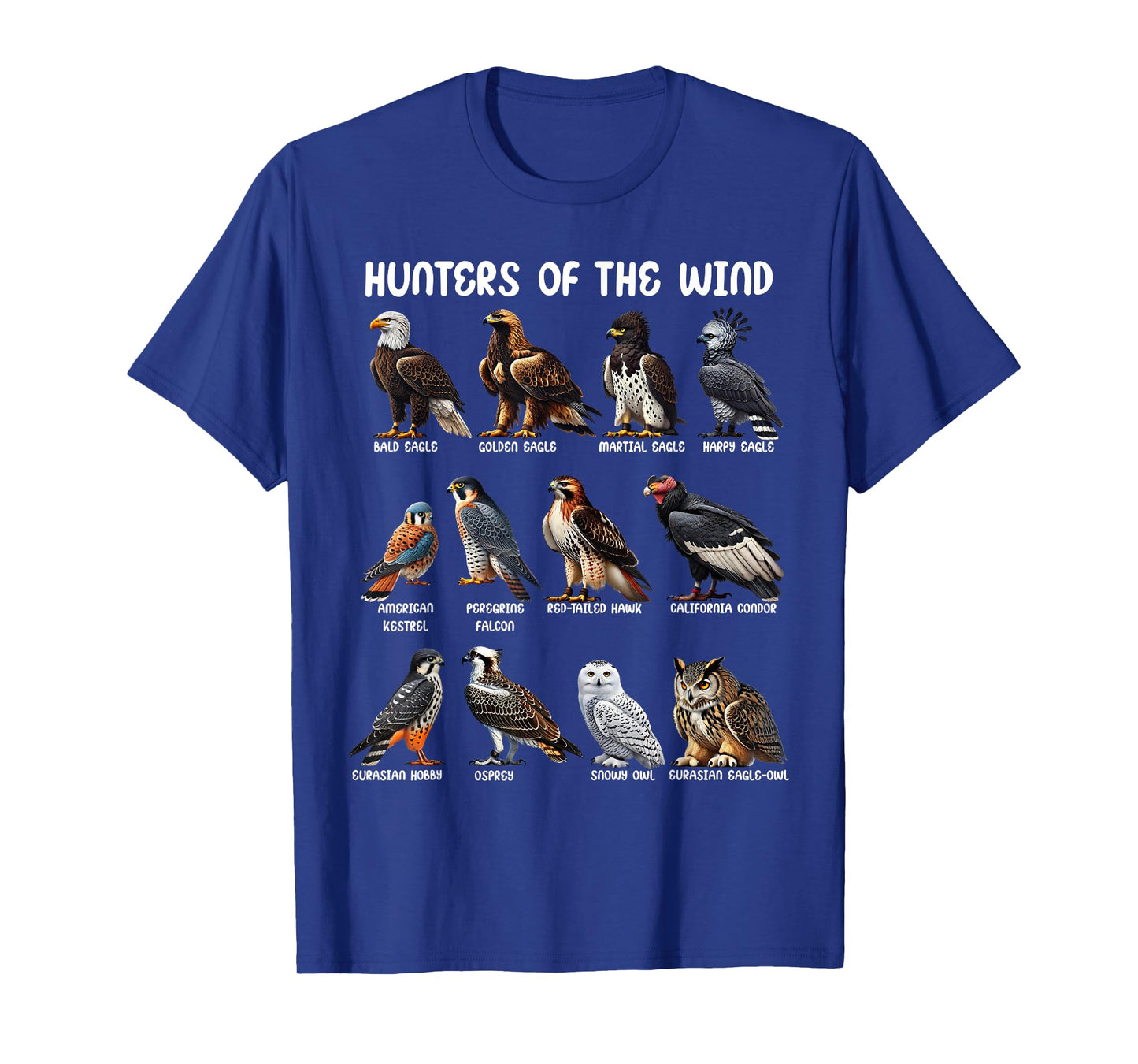 Hunters of the Wind Birds of Prey Falcon Owl Birding Raptors T-Shirt