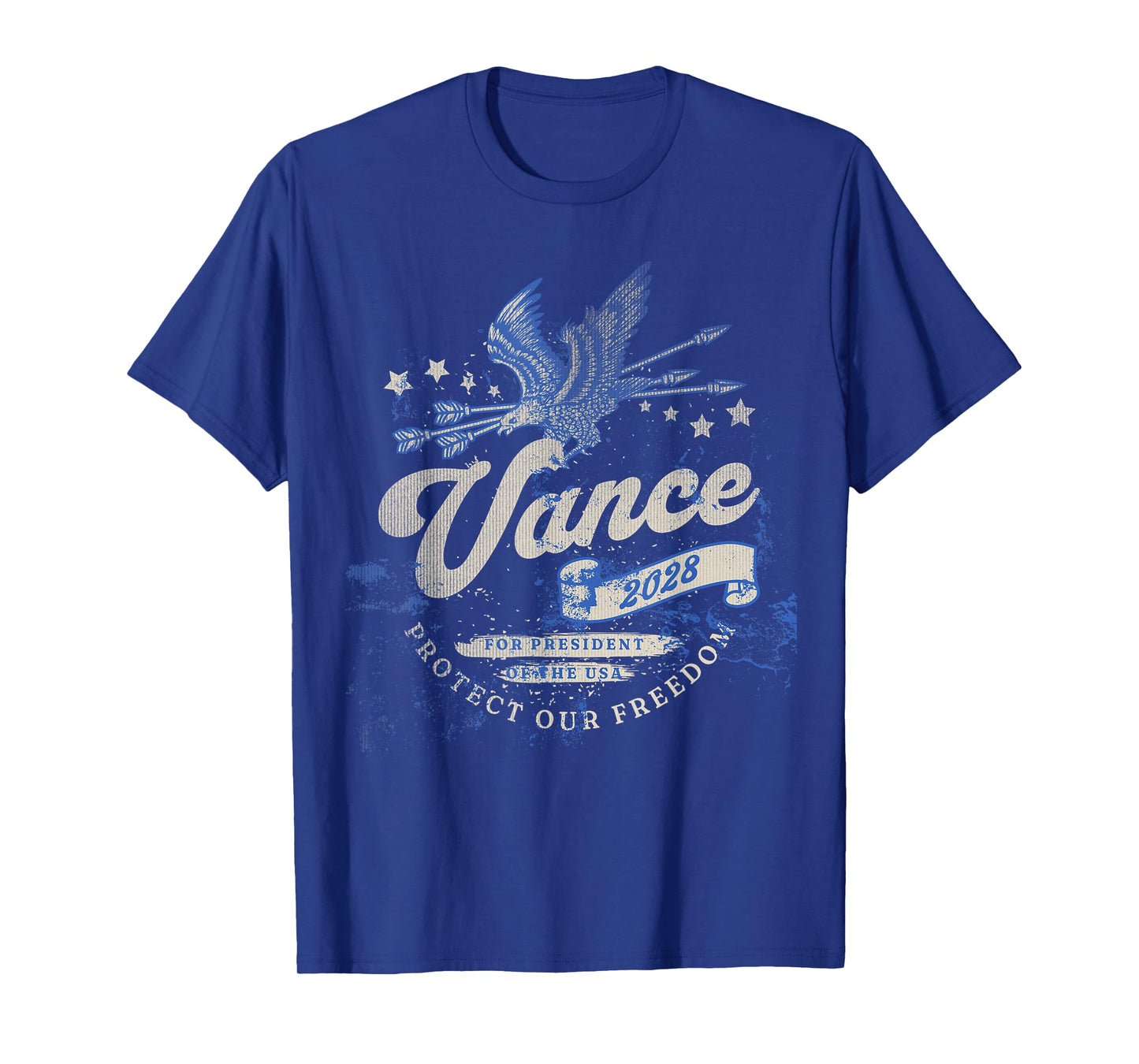 JD Vance 2028 Vintage Freedom Republican Eagle for President T-Shirt - Black, Unisex-Adult, Classic Fit, Short Sleeve, T-Shirt, Political-T-Shirts, Small