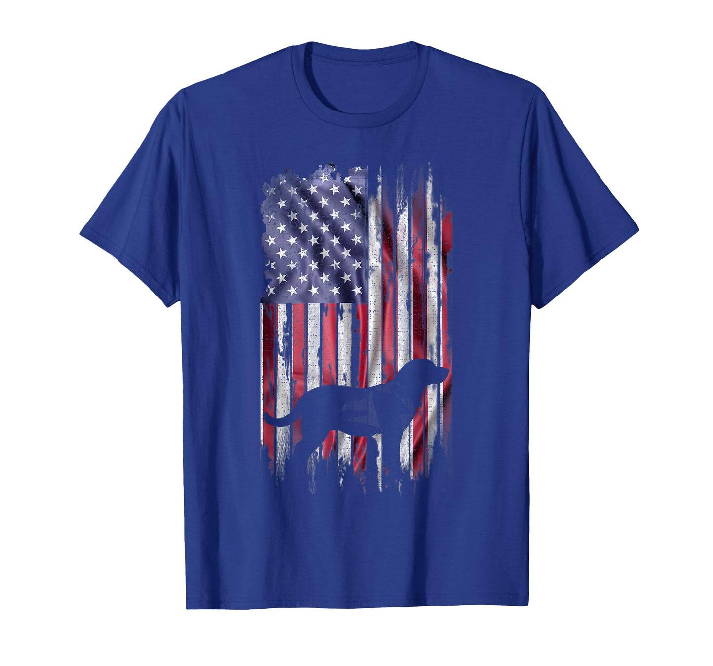 Vintage USA Flag Love Labrador Retriever Dog Lab Silhouette T-Shirt