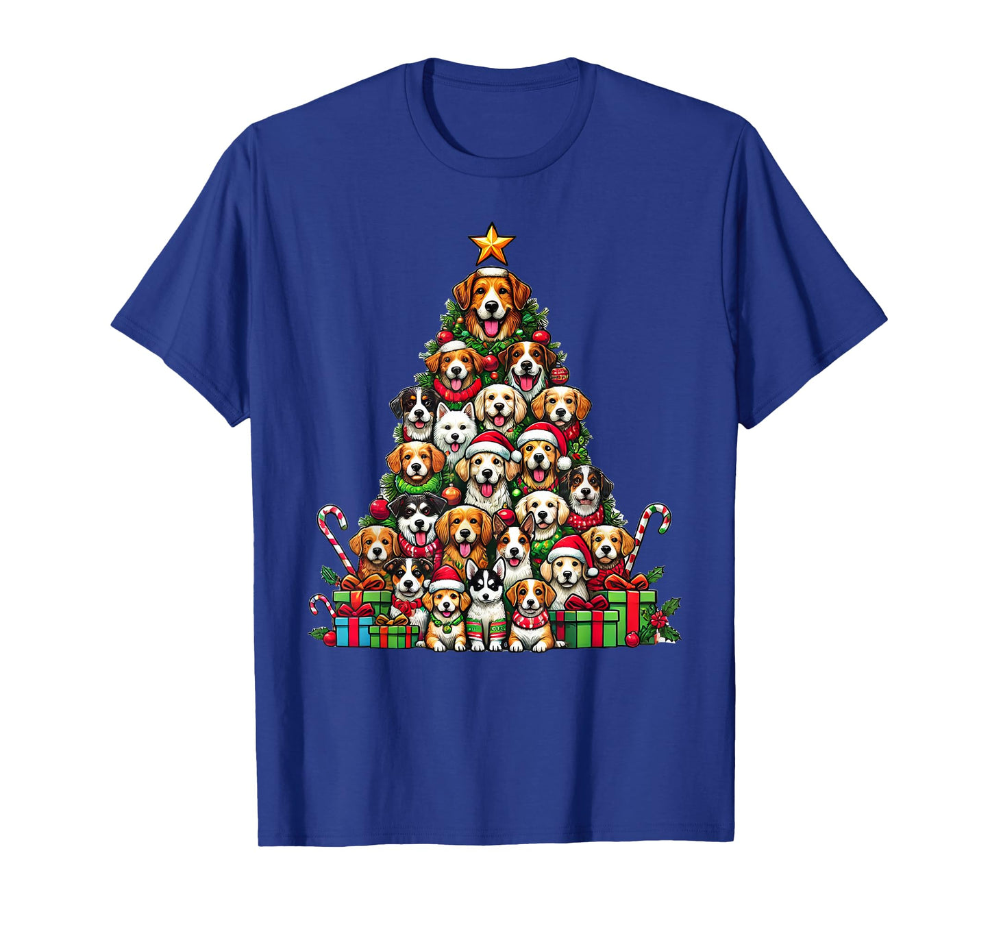 Dog Christmas Tree Funny Dog Xmas T-Shirt for Men Women Girls Kids