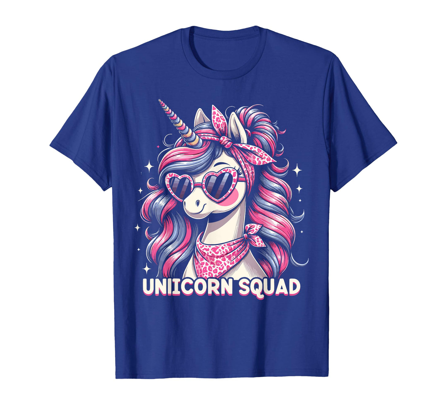 Unicorn Squad - Graceful Unicorn with leopard Bandana T-Shirt