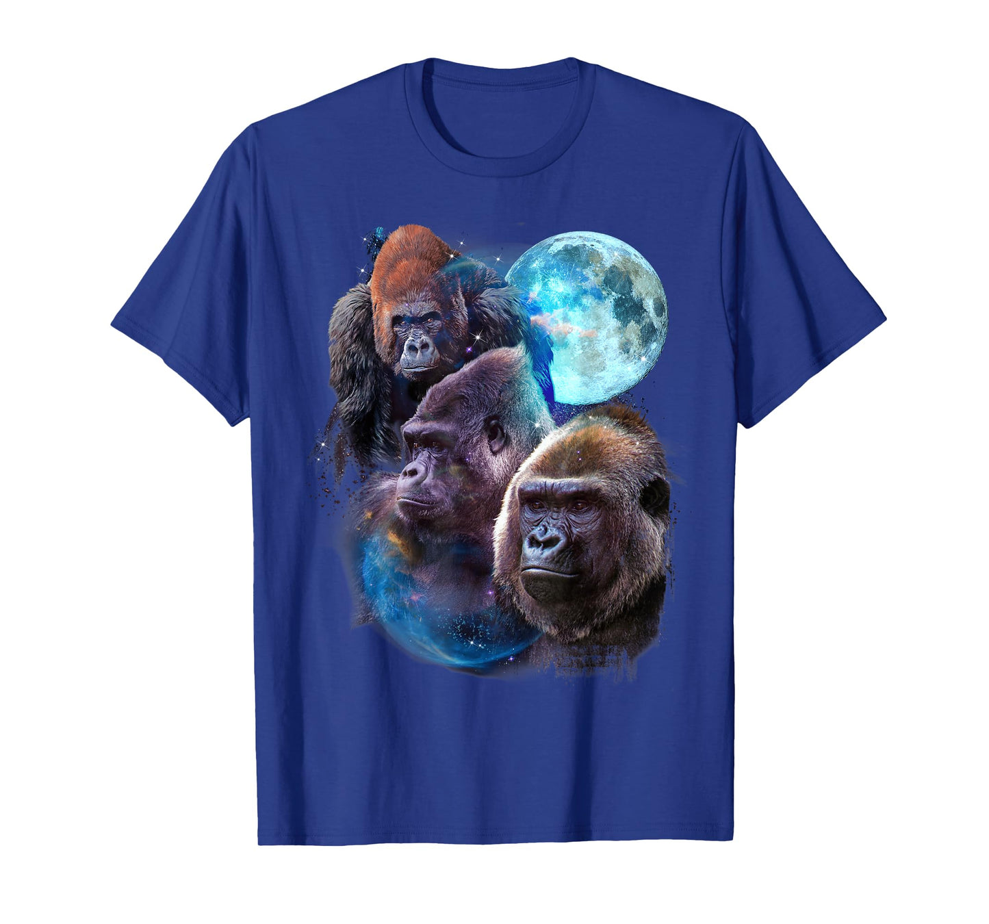 3 Moon Gorilla Funny Great Ape Art Cool Primate Animal Lover T-Shirt