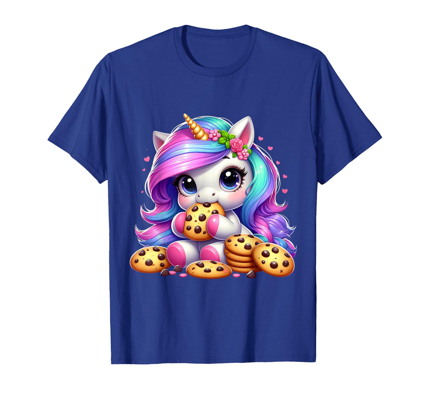Unicorn Eating Chocolate Chip Cookies Men Women Kids T-Shirt