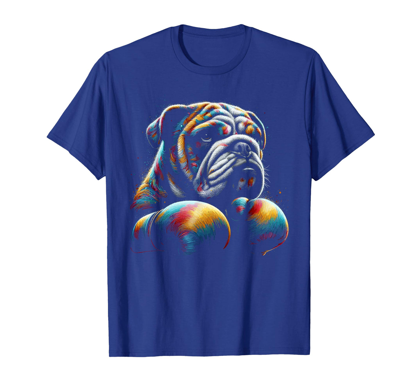 Funny Kickboxing or Boxing Bulldog Dog T-Shirt for Men Women Kids