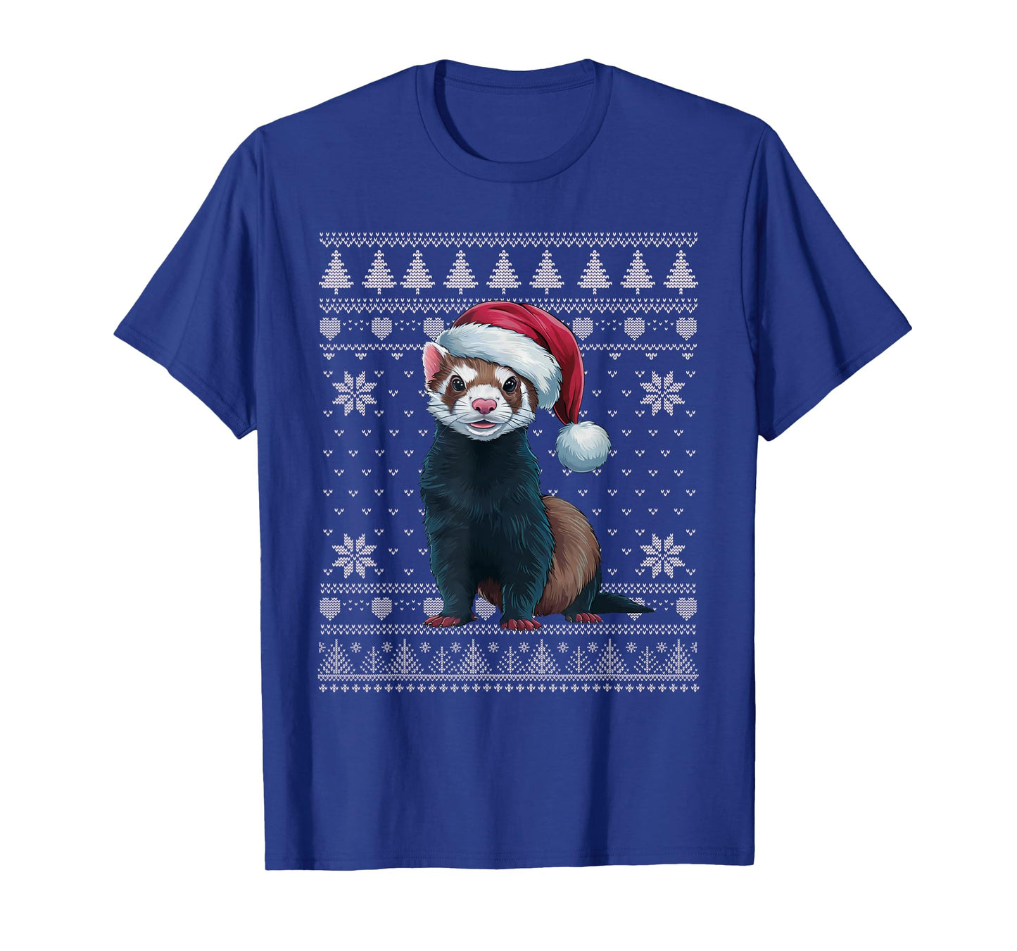Funny Ferret Ugly Christmas Sweater Santa Xmas PJs T-Shirt