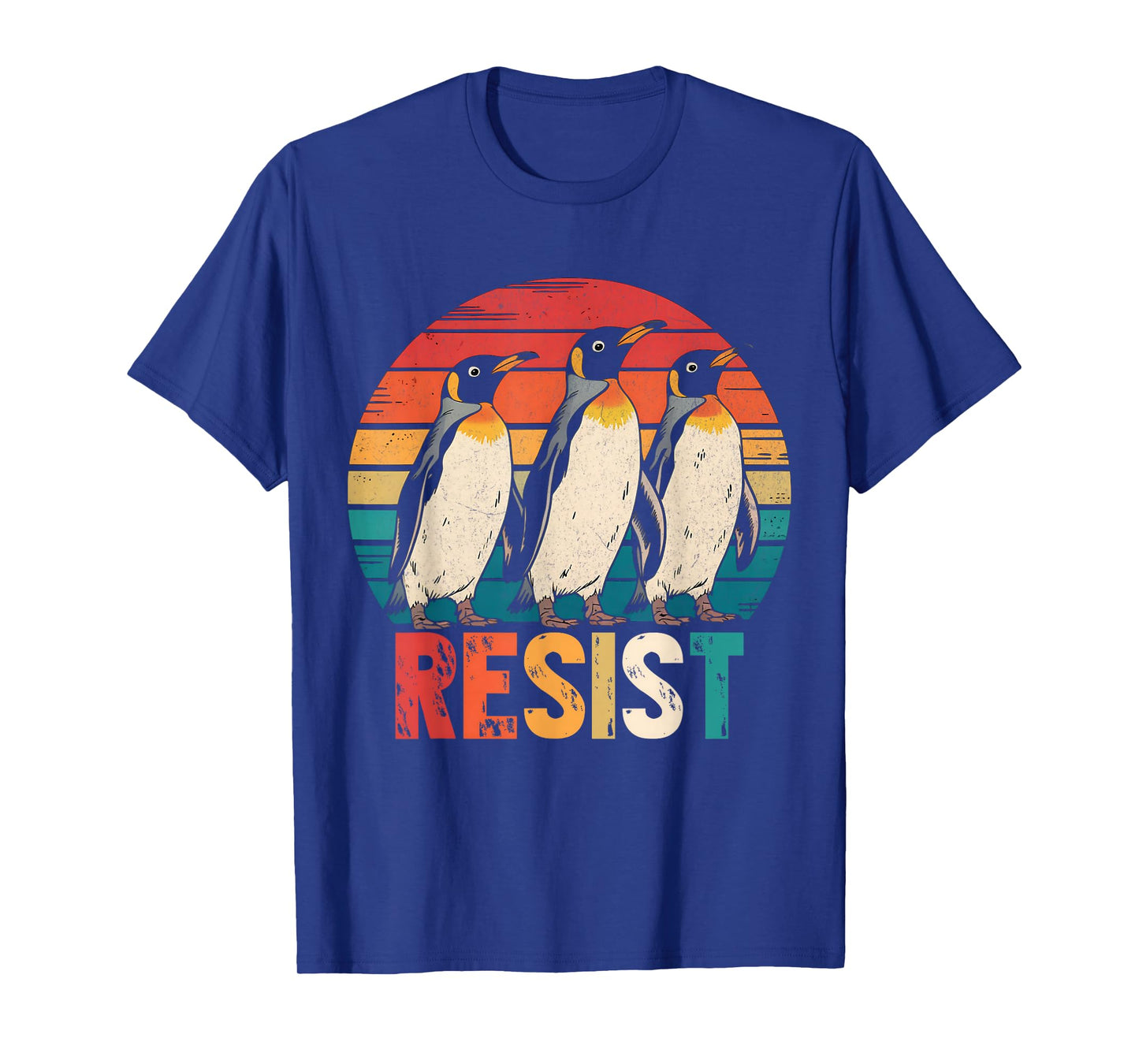 Resist Penguins Protest Against Tariffs Penguin Resist Retro T-Shirt