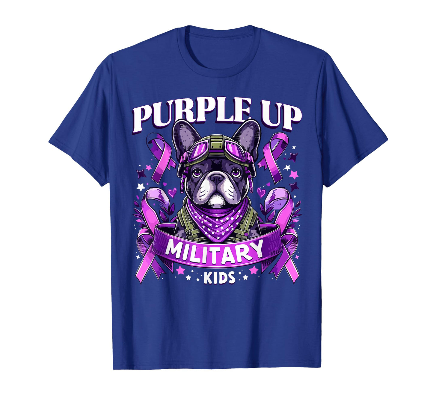 Purple Up Military Child For Military Kids French Bulldog T-Shirt