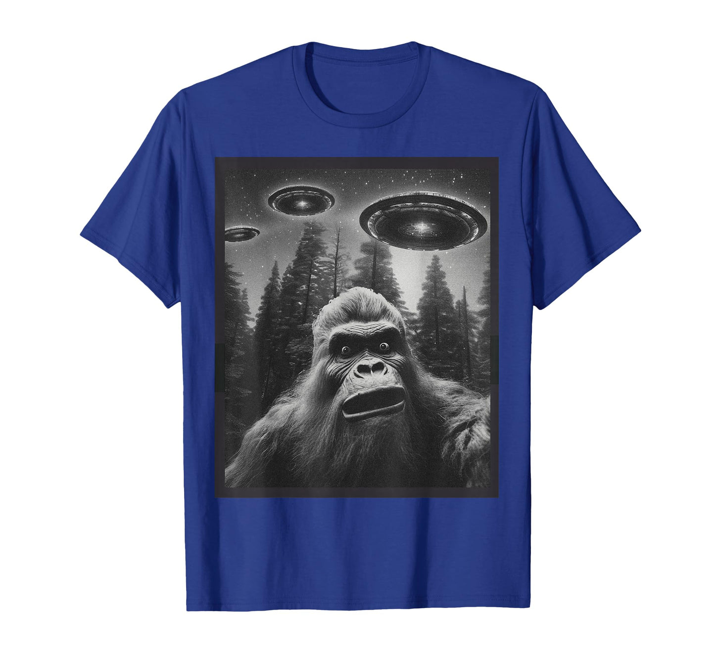 CAT Funny Graphic Tee For Men Women Bigfoot Sasquatch Alien UFO T-Shirt