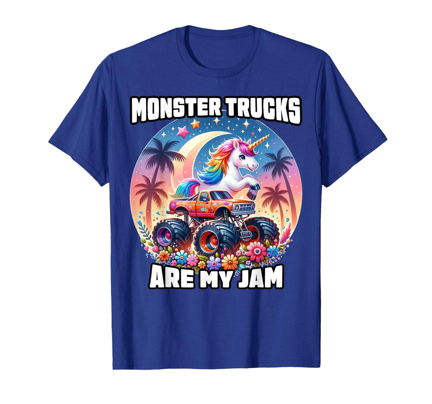 Monster Trucks Are My Jam Unicorn Girls Kids Youth Toddlers T-Shirt