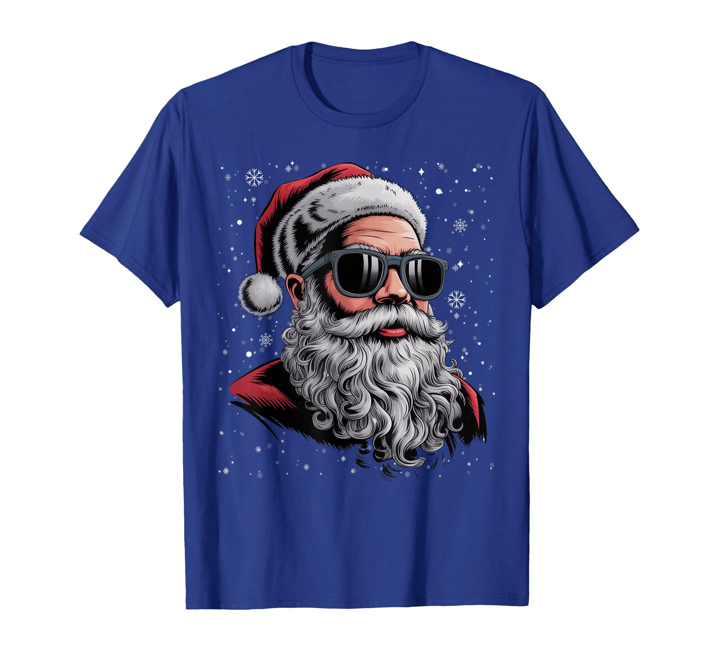 Cool Santa Face Beard & Glasses Christmas Funny Men Boys T-Shirt
