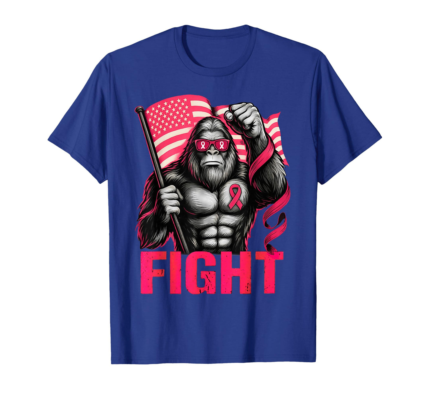 Bigfoot Pink Ribbon Fight Breast Cancer Awareness T-Shirt