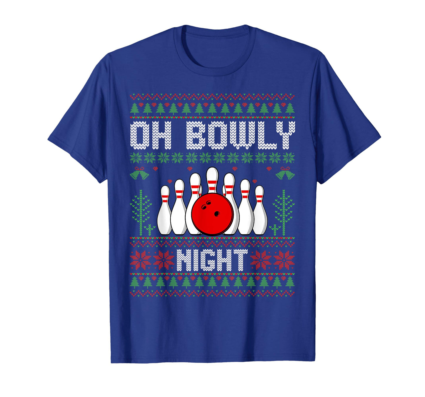 Oh Bowly Night Bowler Xmas Bowling Player Ugly Christmas T-Shirt