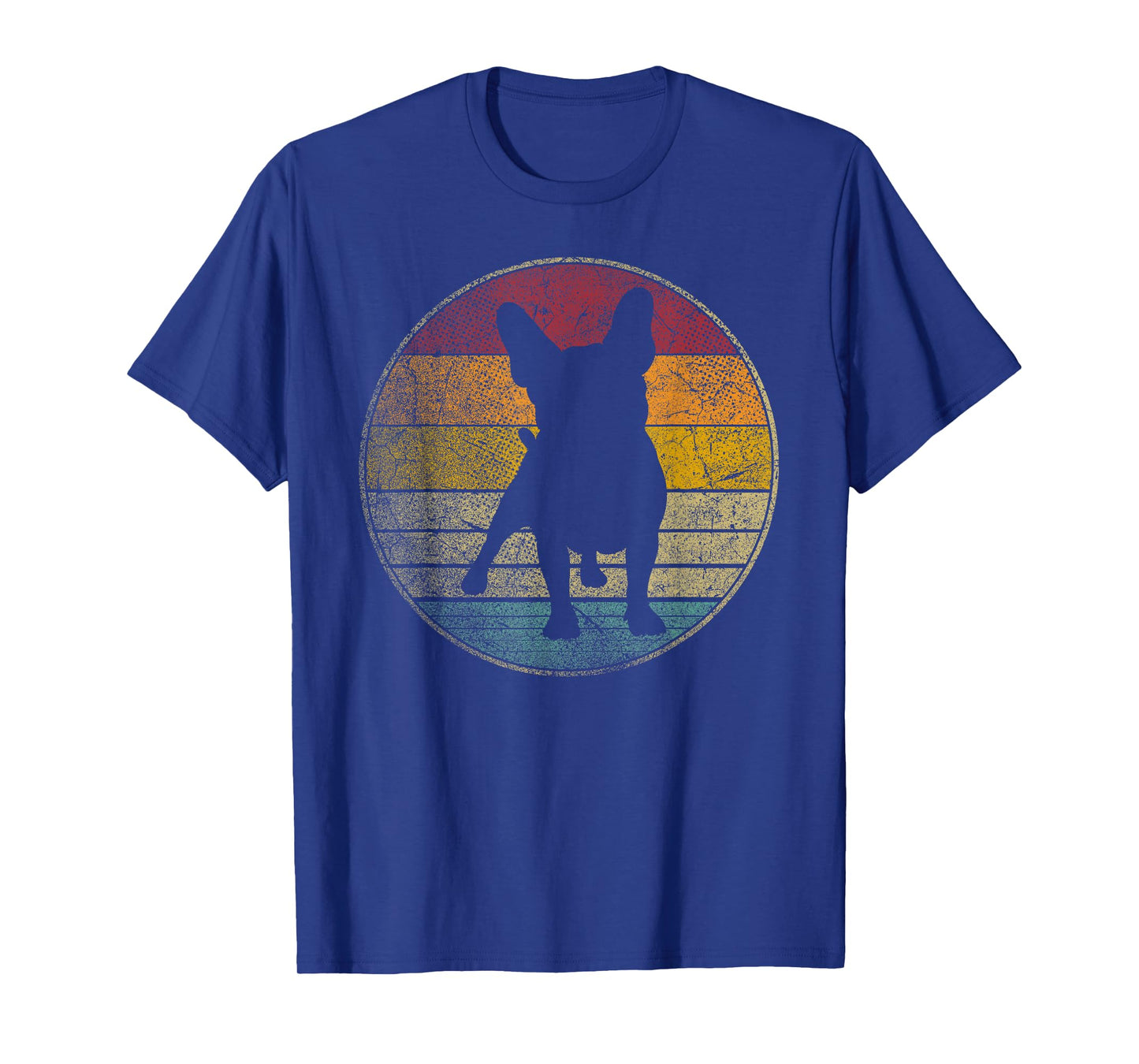 French Bulldog Dog Vintage Distressed Retro Silhouette 70s T-Shirt for Men Women Kids