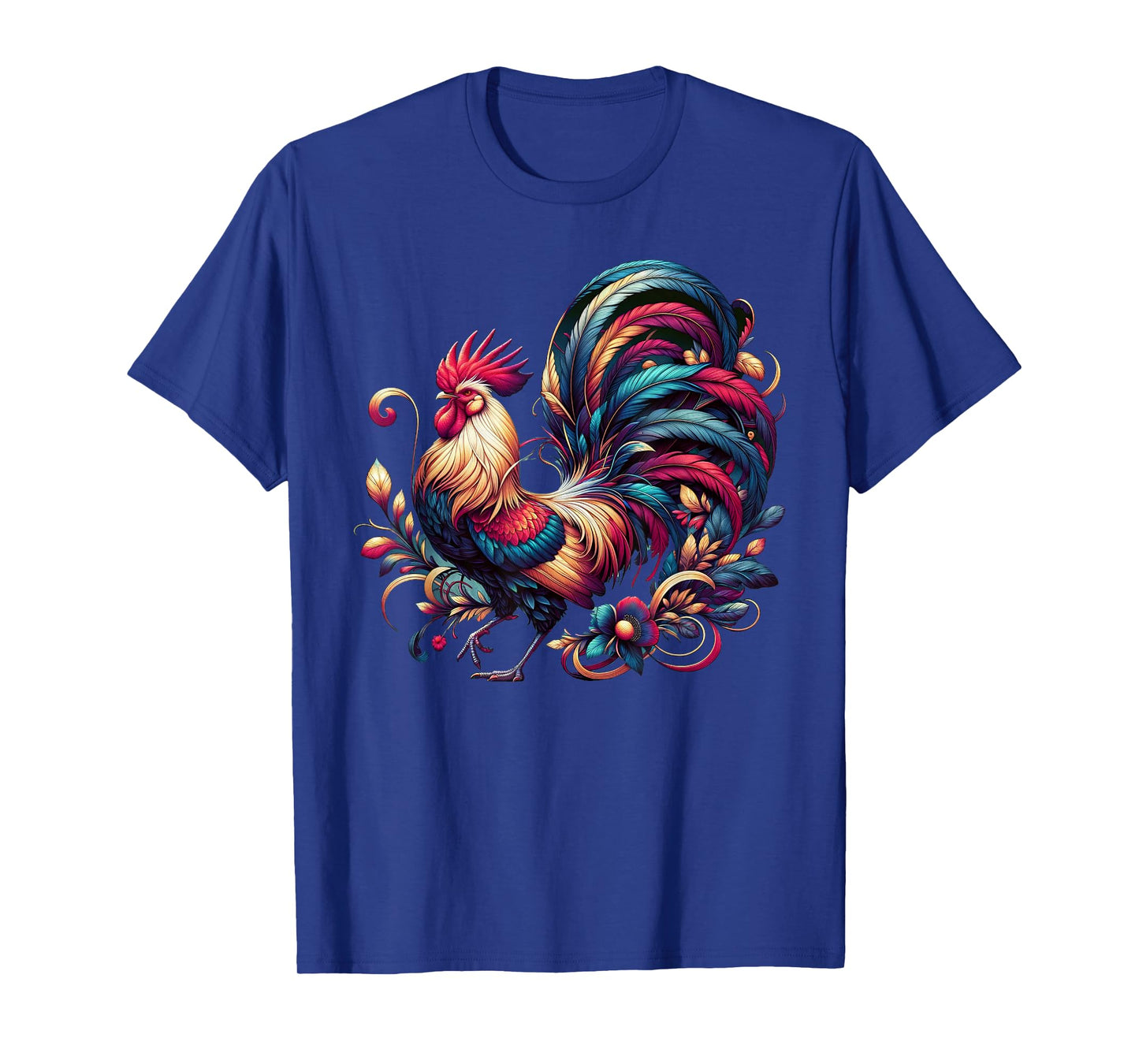 Colorful Rooster Chicken Art T-Shirt