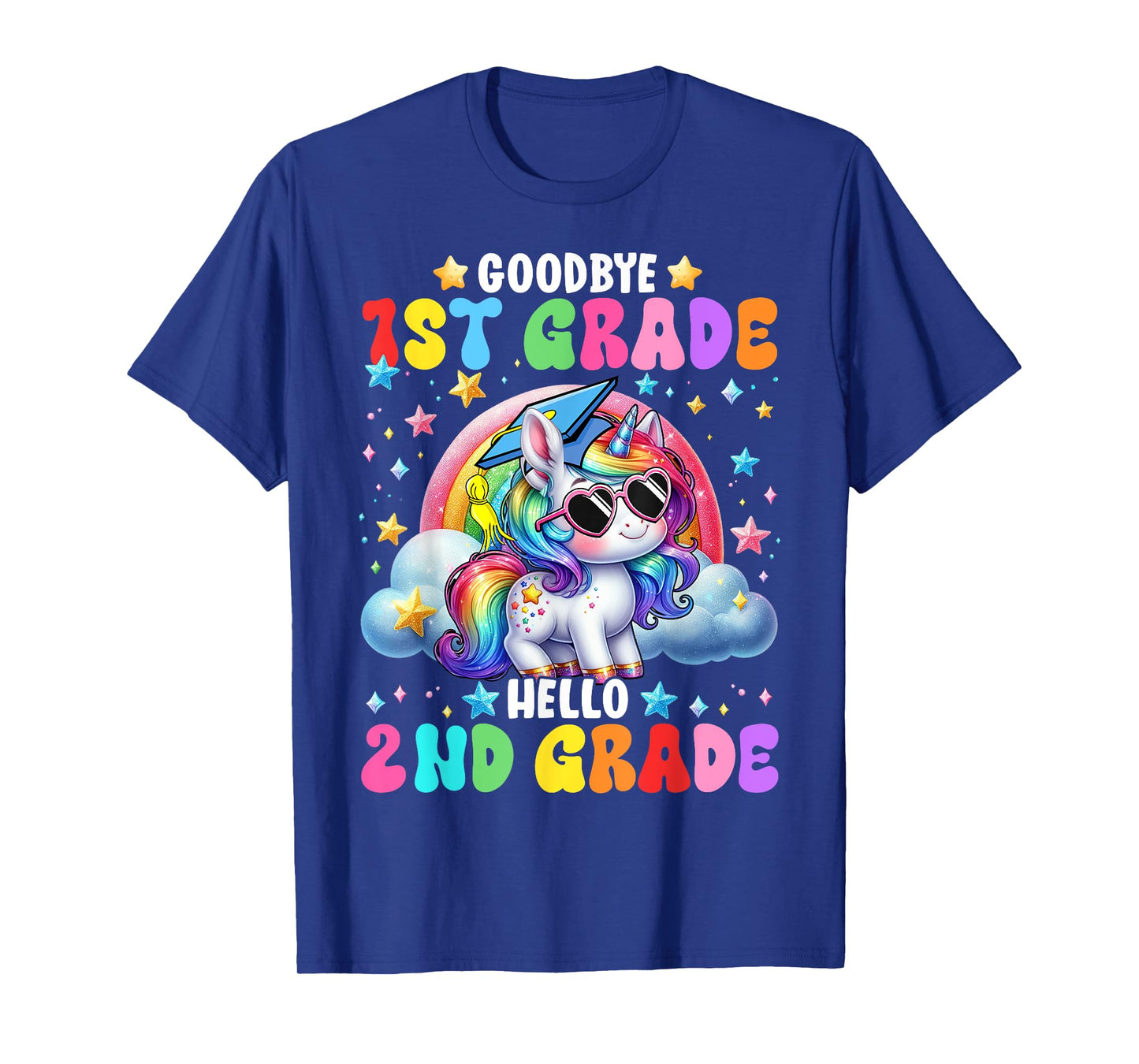 Cute Unicorn Goodbye 1st Grade Hello 2nd Grade Girls Kids T-Shirt