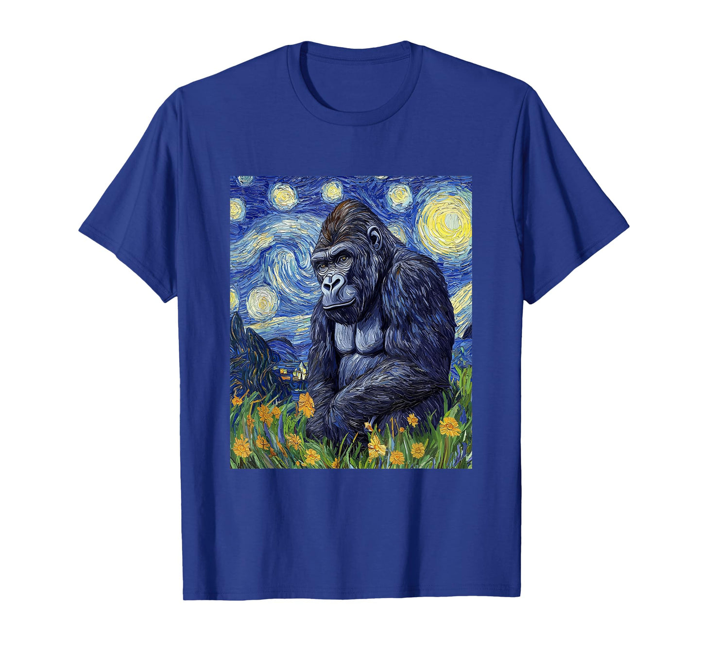 Gorilla Monkey - Van Gogh Style - Starry Night Graphic T-Shirt