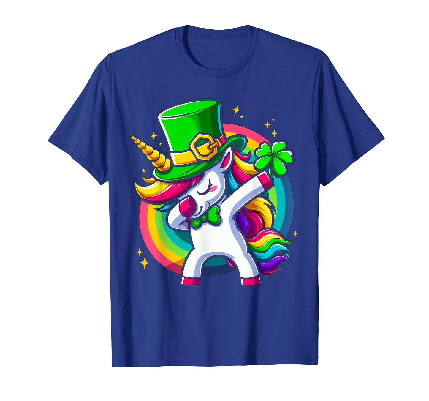 St Patricks Day Girls Dabbing Unicorn Leprechaun Lepricorn T-Shirt