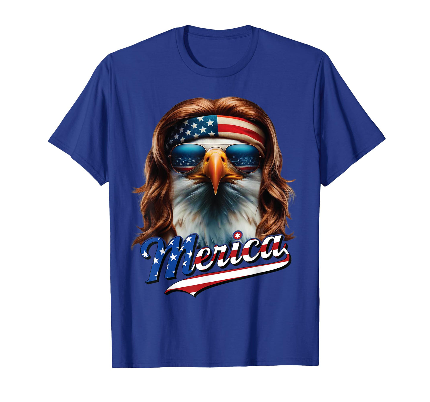 Bald Eagle Merica 4th July Eagle Mullet Funny Man Woman T-Shirt