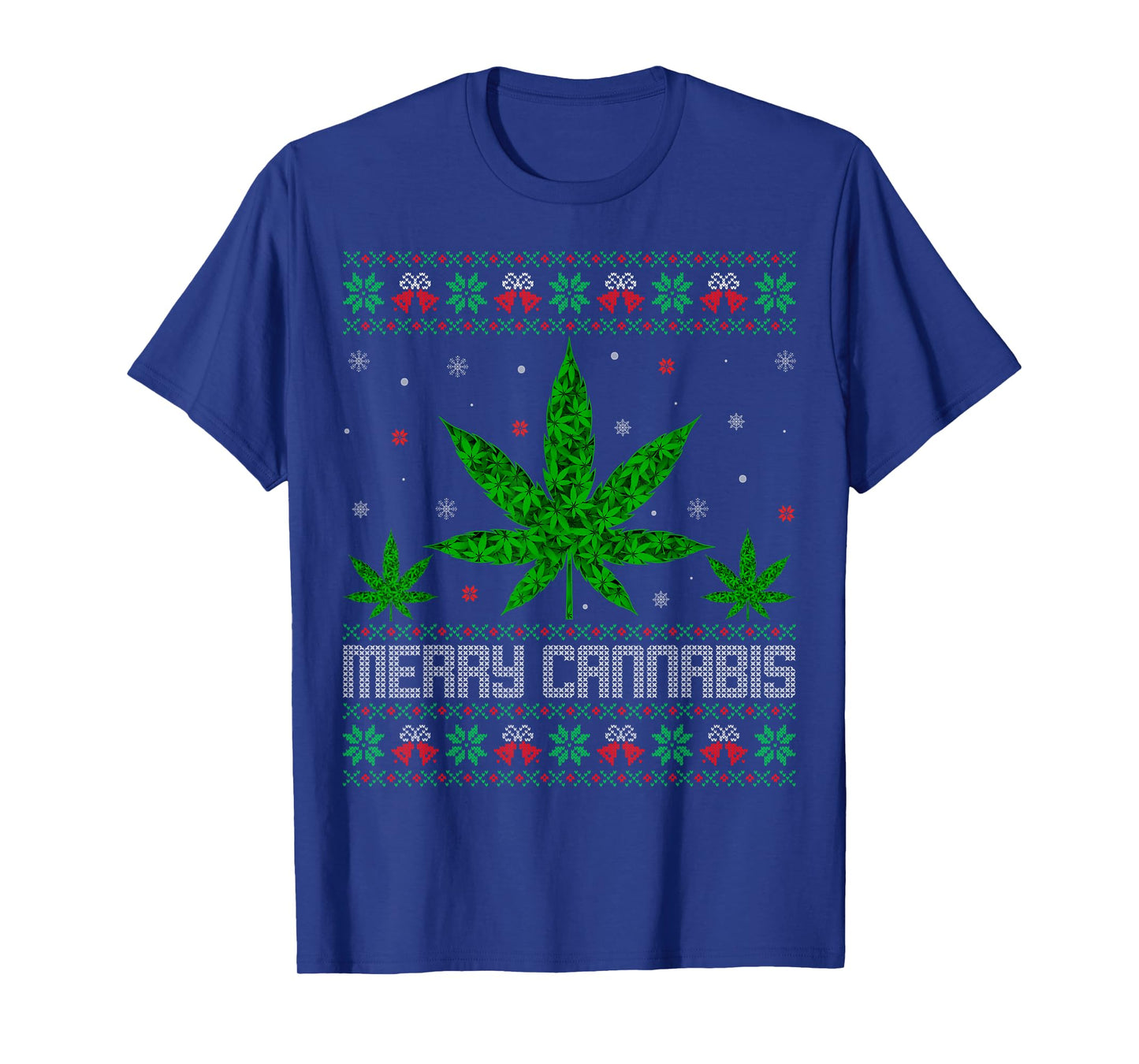 Marijuana Leaf Ugly Sweater Cannabis Weed Stoner Christmas T-Shirt