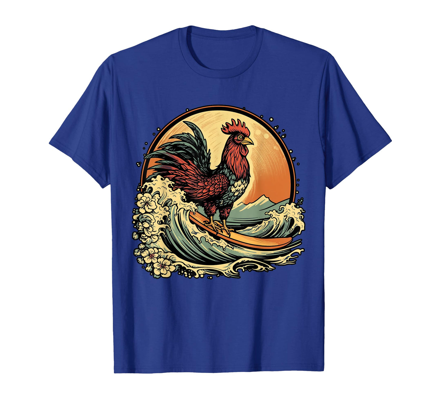 Cool, Funny, Surfing Rooster, Surf, Chicken, Cockerel T-Shirt