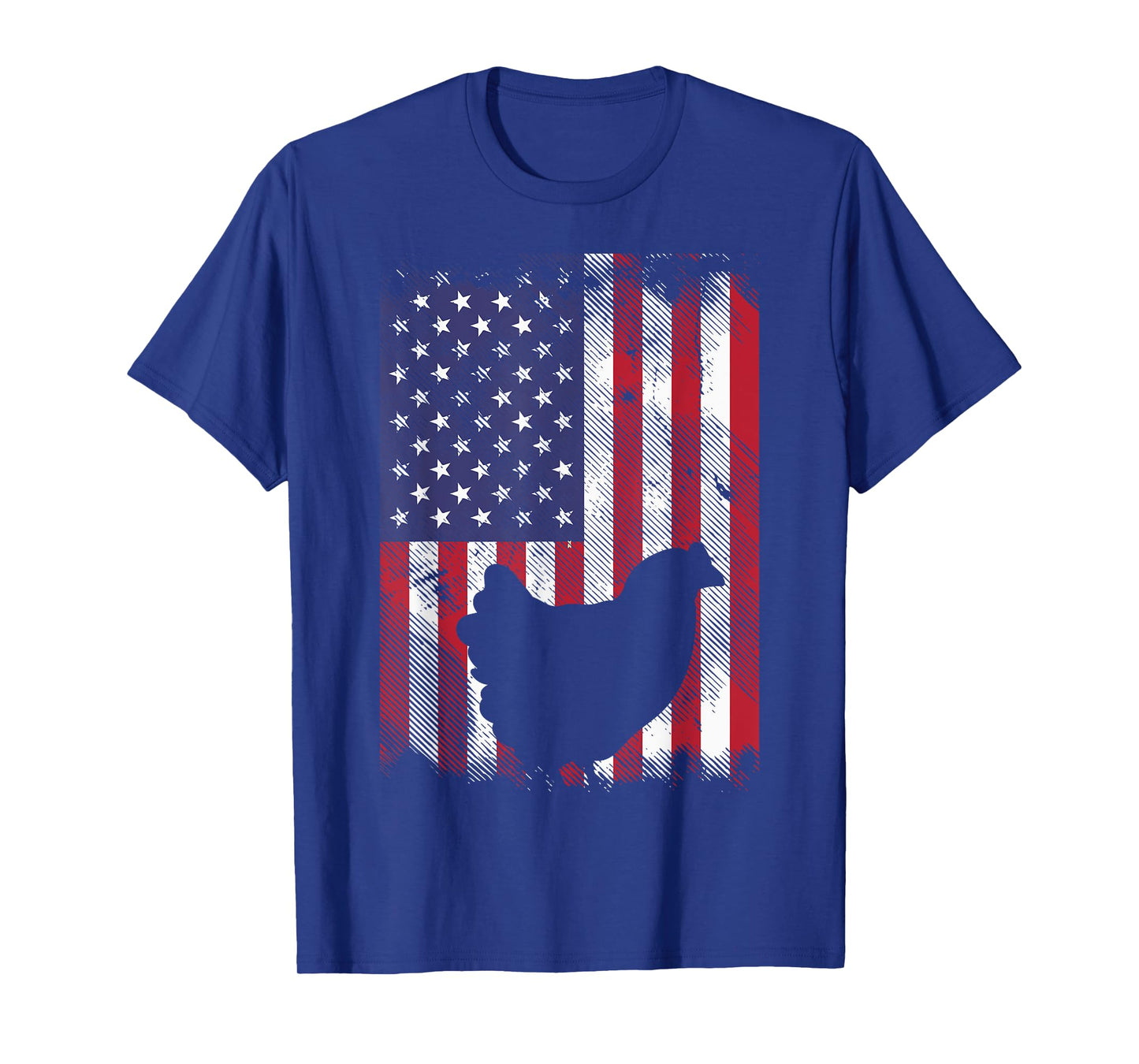 US Flag Chicken Vintage Farming Animal Patriotic Farmer Gift T-Shirt