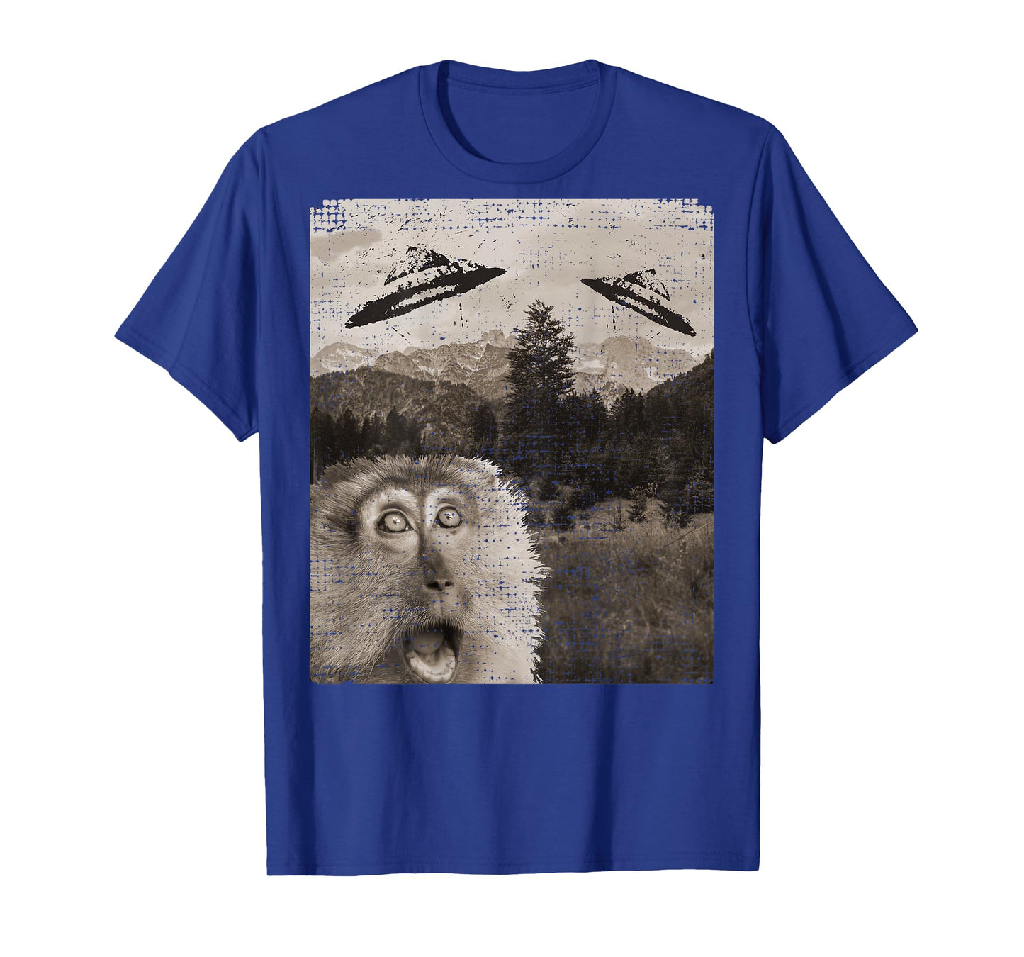 Monkey Ape Space UFO Incoming UFO Landing Funny UFO T-Shirt