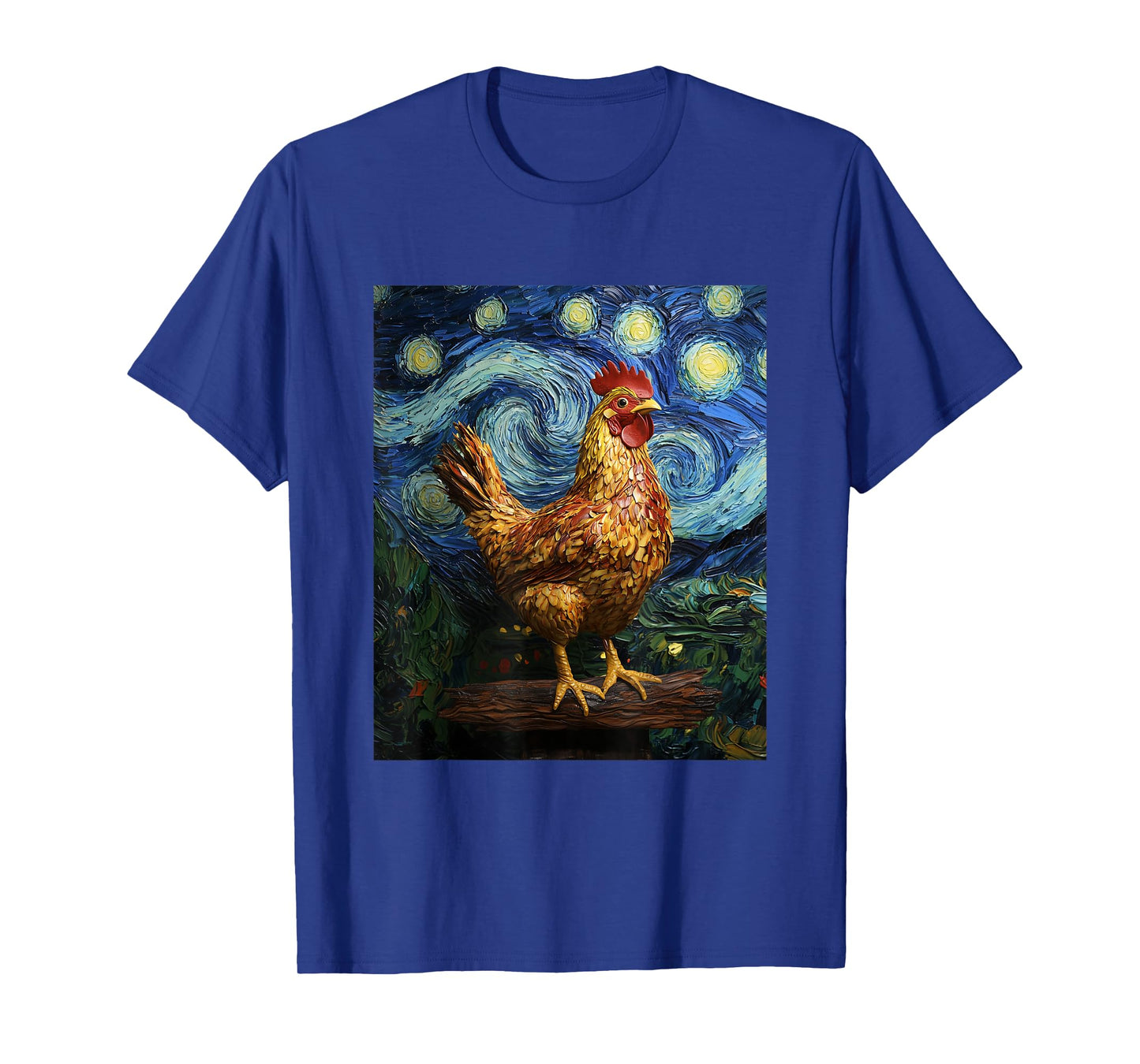 Funny Chicken - Van Gogh Style - Starry Night Graphic T-Shirt