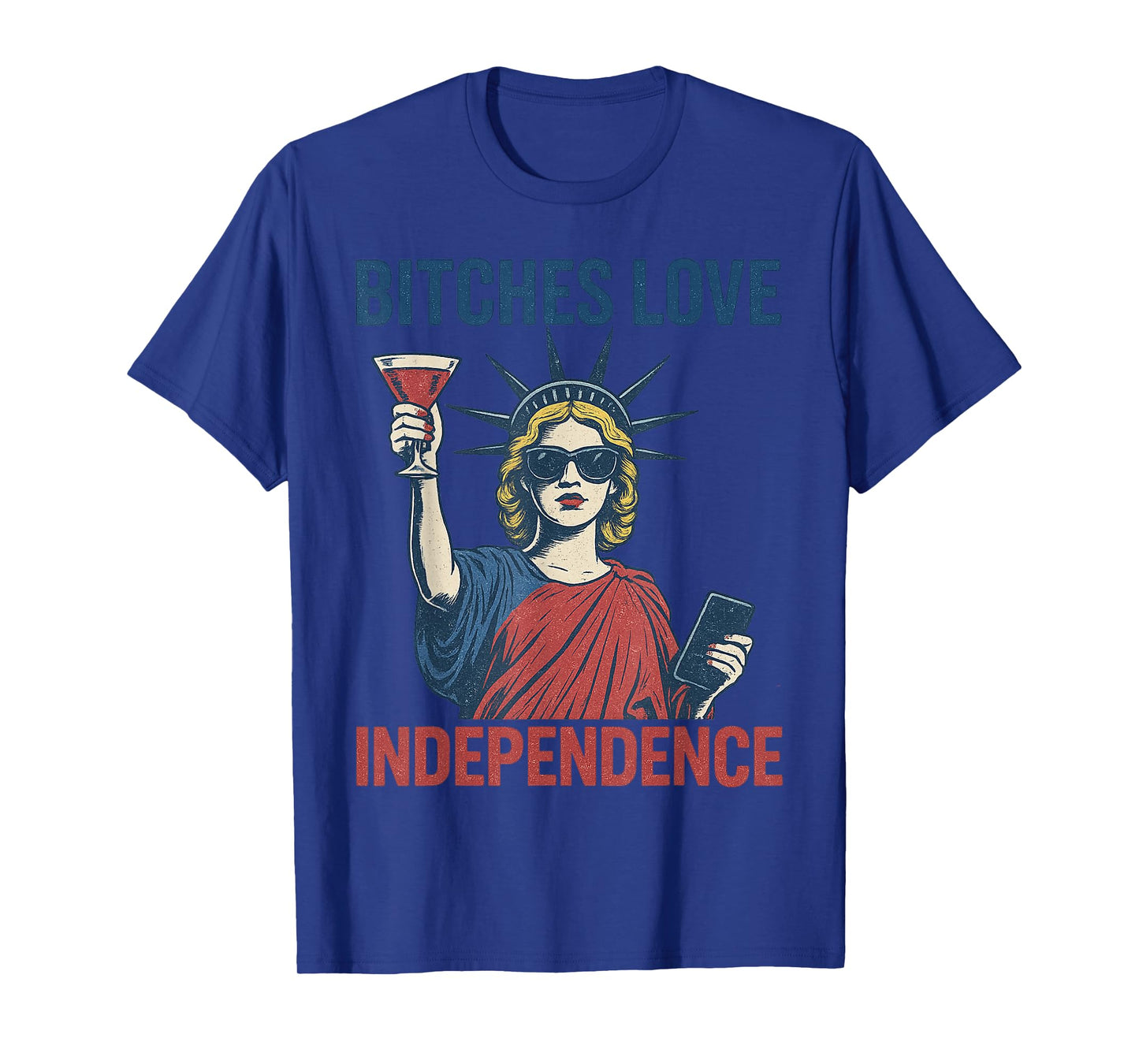 Retro Bitches Love Independence Funny 4th Of July Women T-Shirt