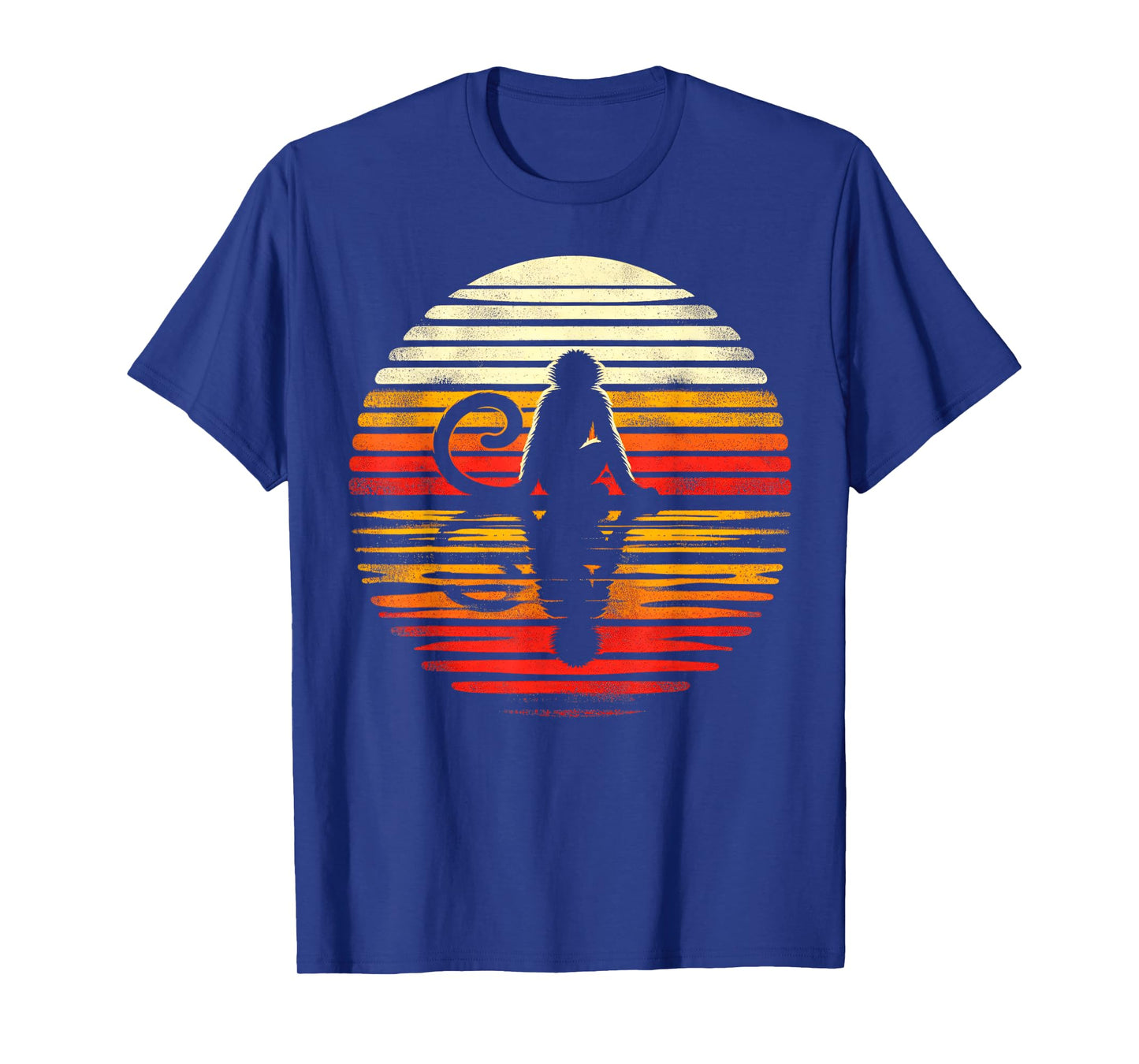 Spider Monkey Sunset Retro Style Safari Vintage 70s T-Shirt
