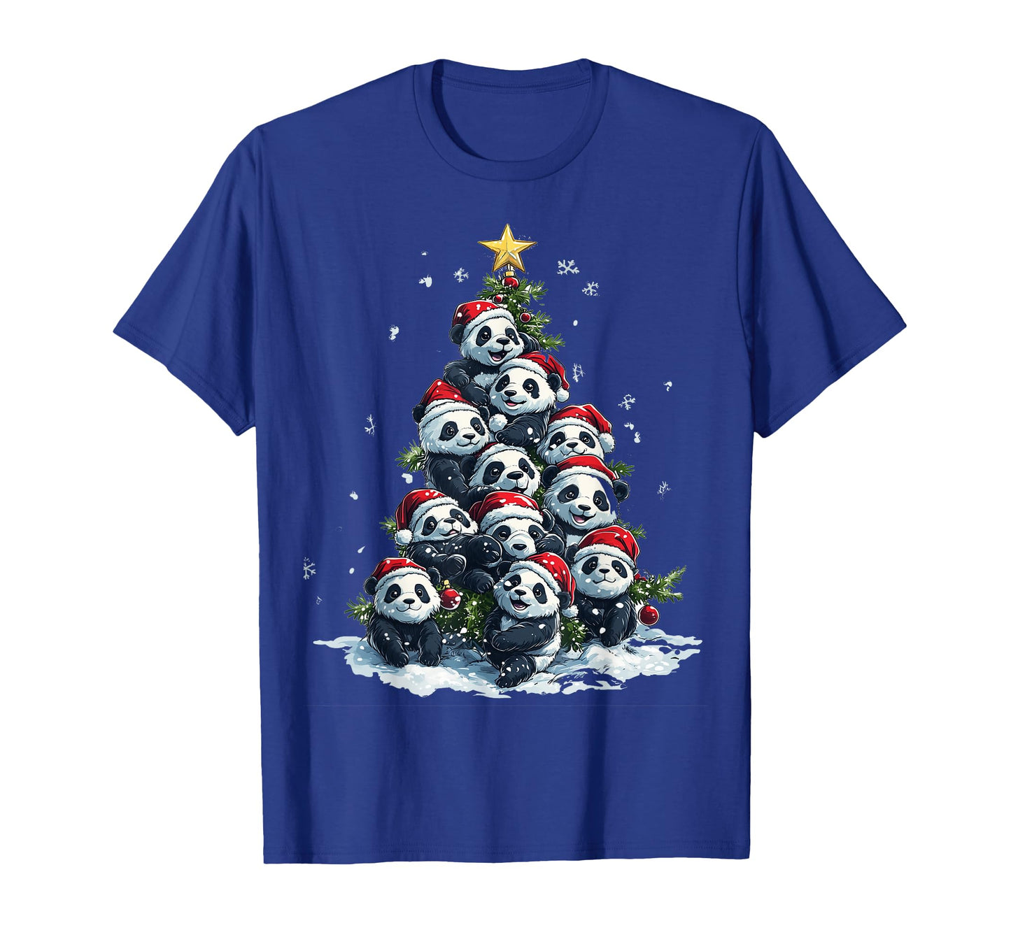 Funny Panda Christmas Tree Xmas Panda Lover Kids Boys Girls T-Shirt