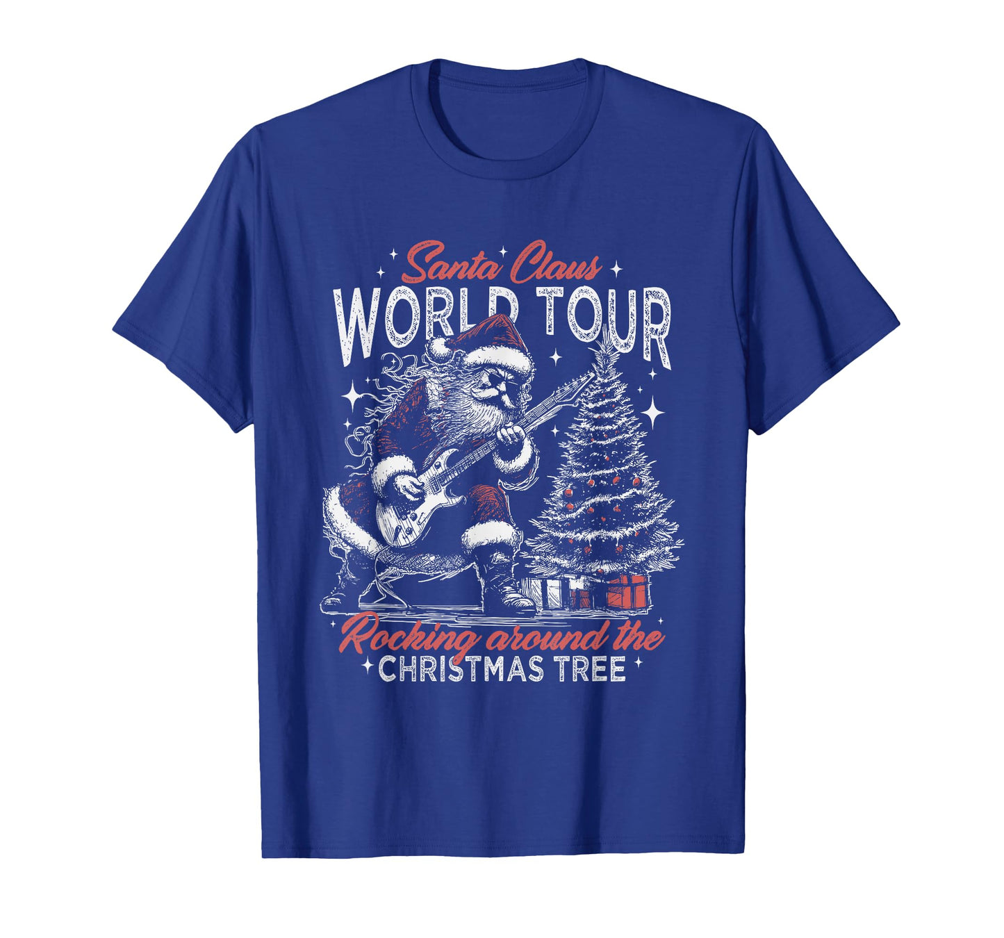 Santa Claus World Tour Rocking Around The Christmas Tree T-Shirt
