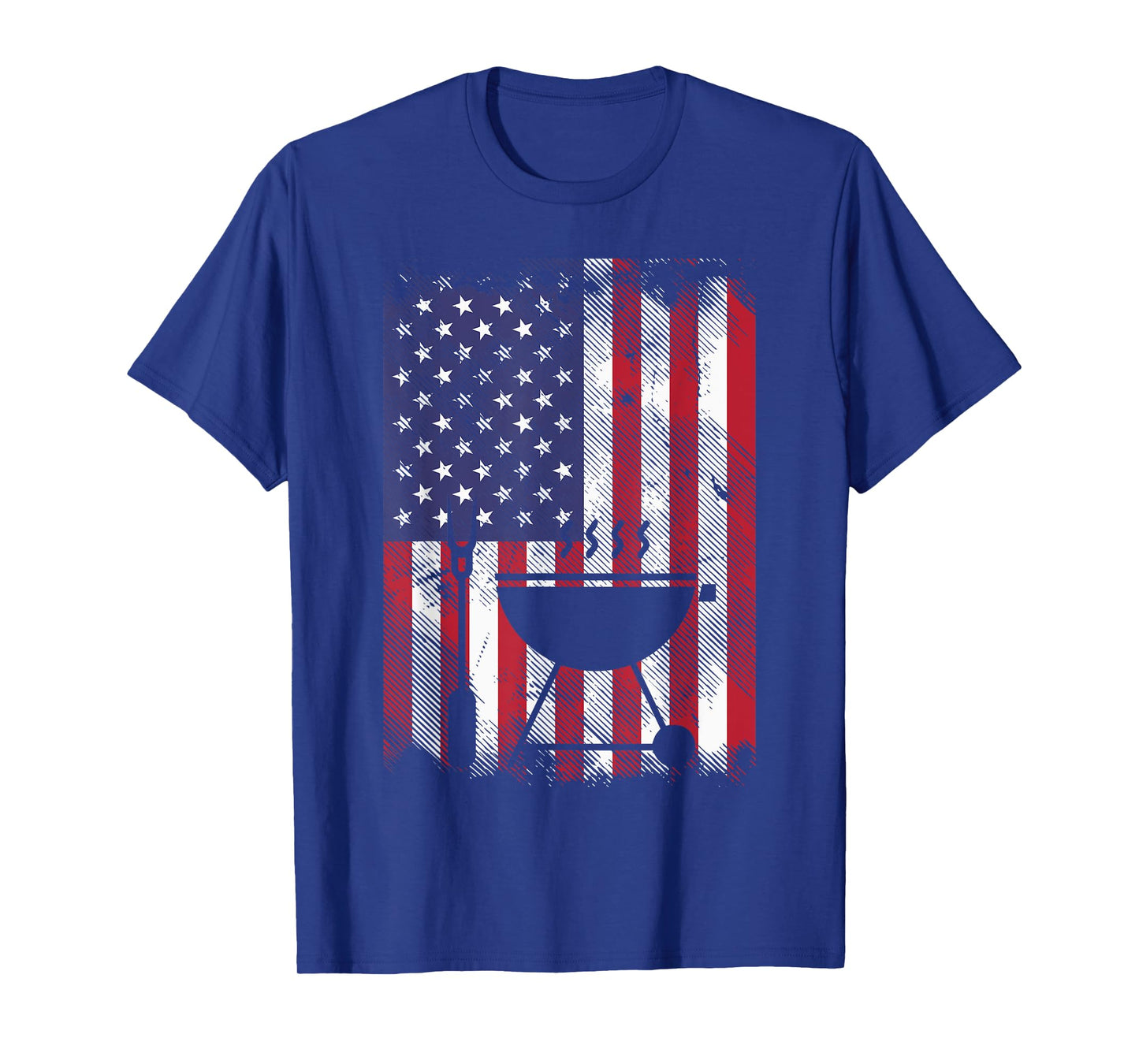American Flag Bbq Grill Vintage Grilling Smoking Patriotic T-Shirt for Women Men