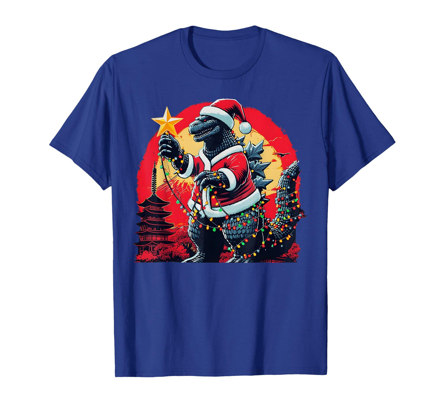 Xmas Christmas Santazilla Funny Holiday Monster Dinosaur T-Shirt