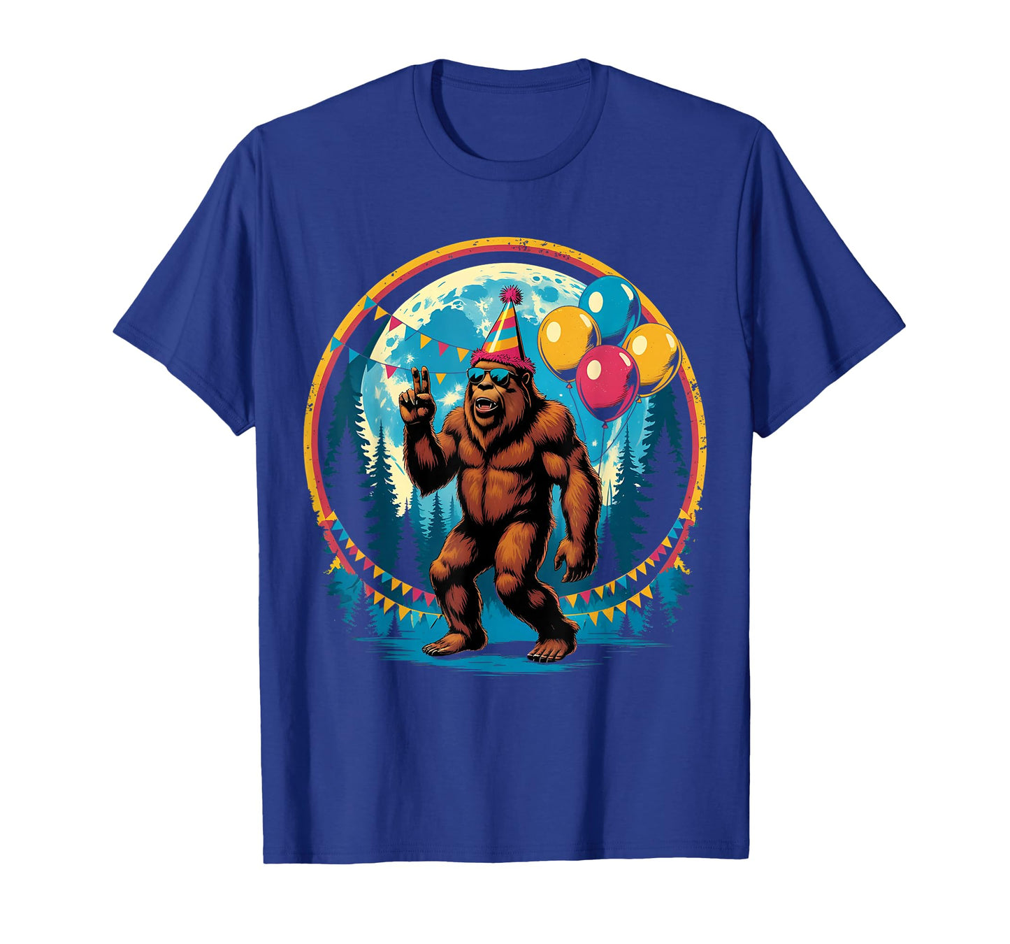 Bigfoot Party Vibes Birthday Balloons Forest Fun T-Shirt