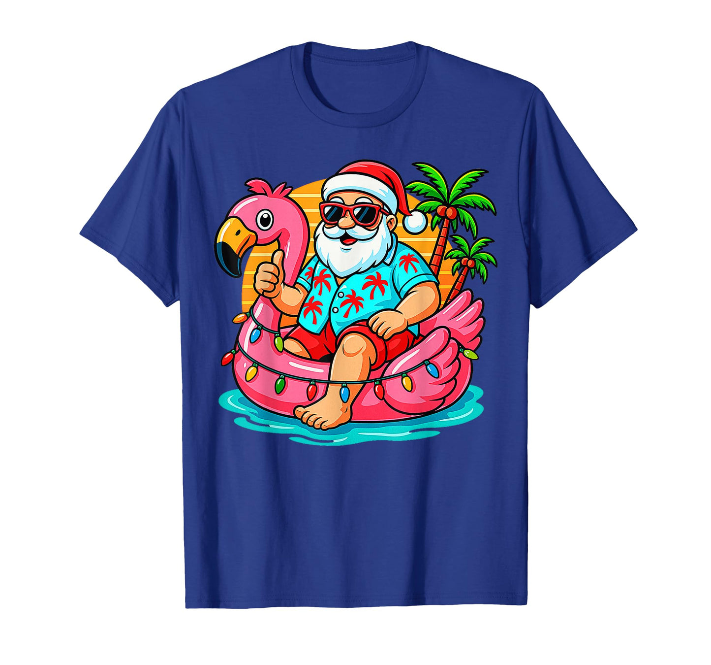 Christmas In July Shirt Boys Kids Santa Flamingo Summer Xmas T-Shirt