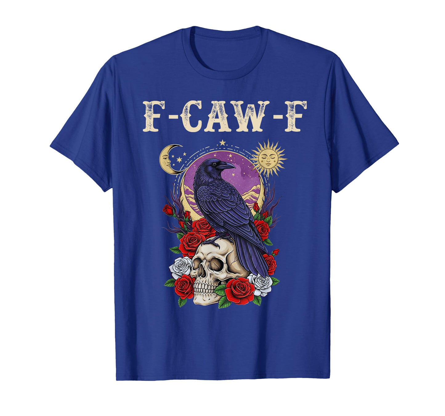 Black Crow, F-Caw-F Funny Black Bird moon Gothic Adult Humor T-Shirt